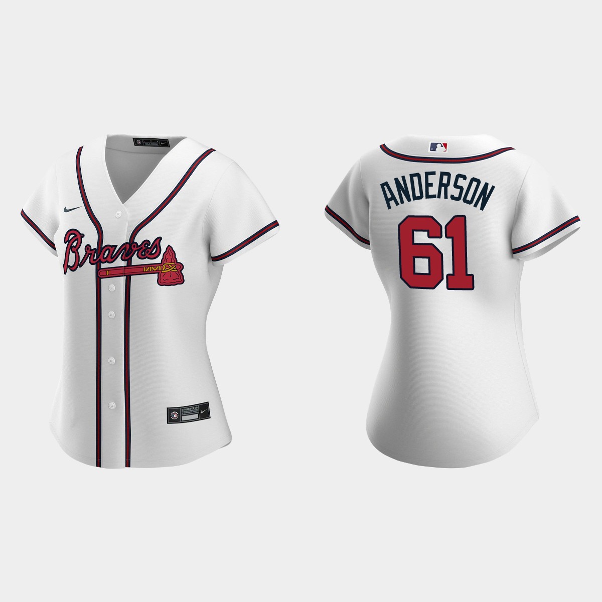 Women Atlanta Braves Nick Anderson White Jersey