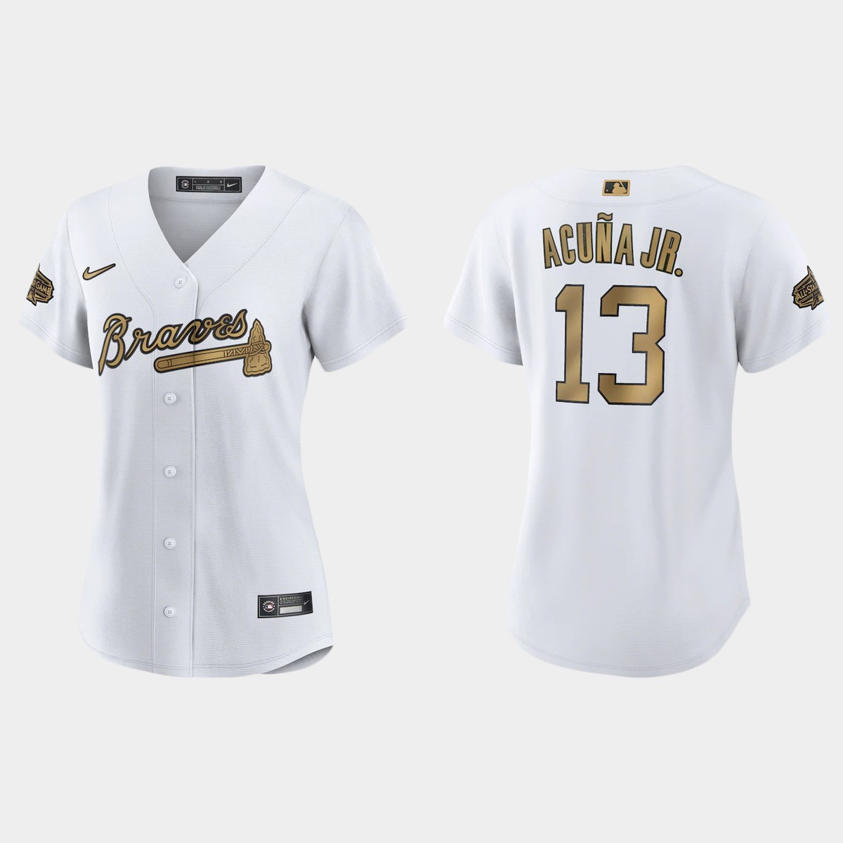 Women Atlanta Braves Ronald Acuna Jr. White All-Star Game Jersey