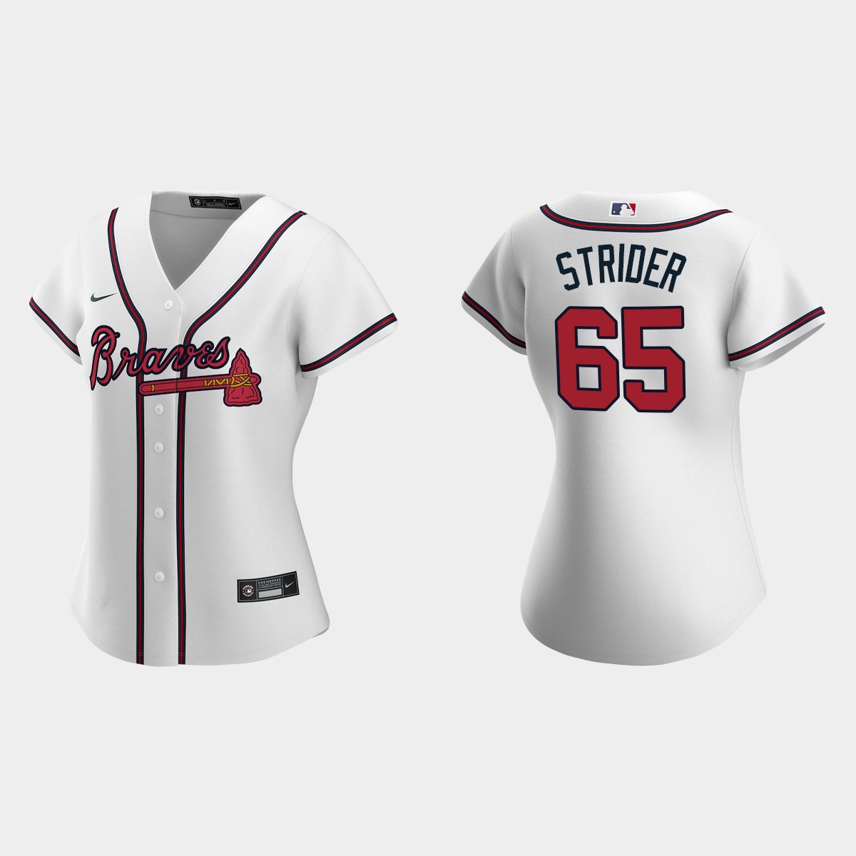 Women Atlanta Braves Spencer Strider White Jersey