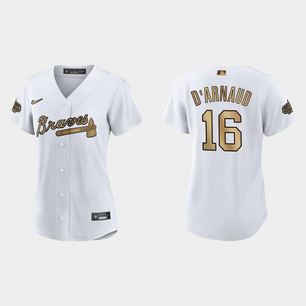 Women Atlanta Braves Travis d'Arnaud White All-Star Game Jersey