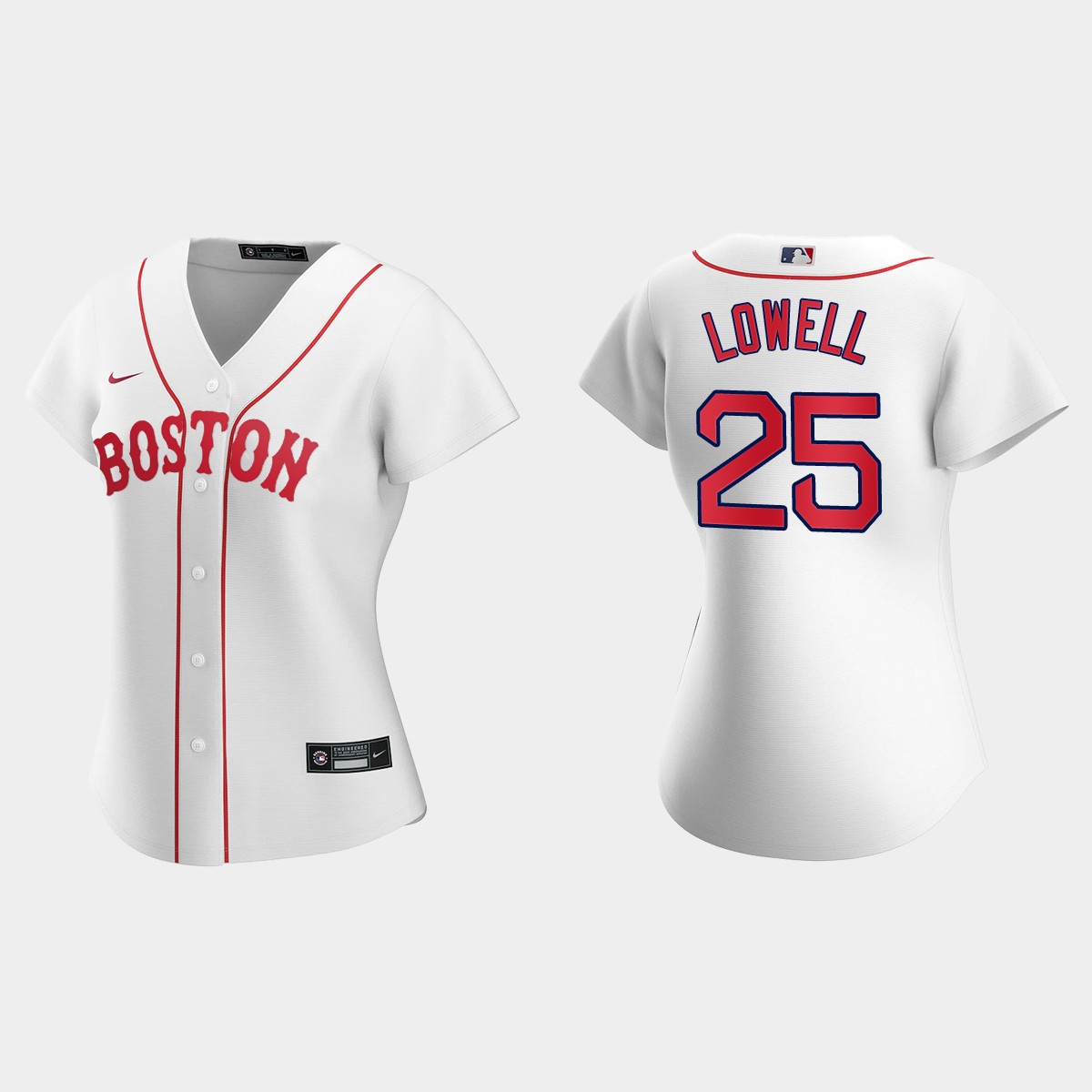 Women Boston Red Sox Mike Lowell White Patriots' Day Jersey