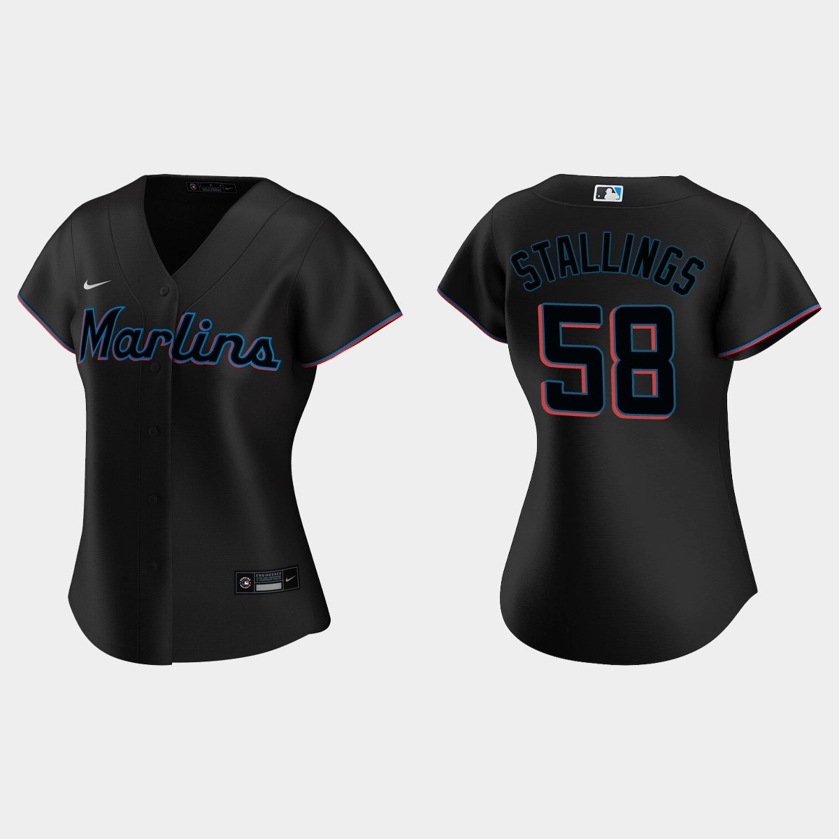Women Miami Marlins Jacob Stallings Black Jersey