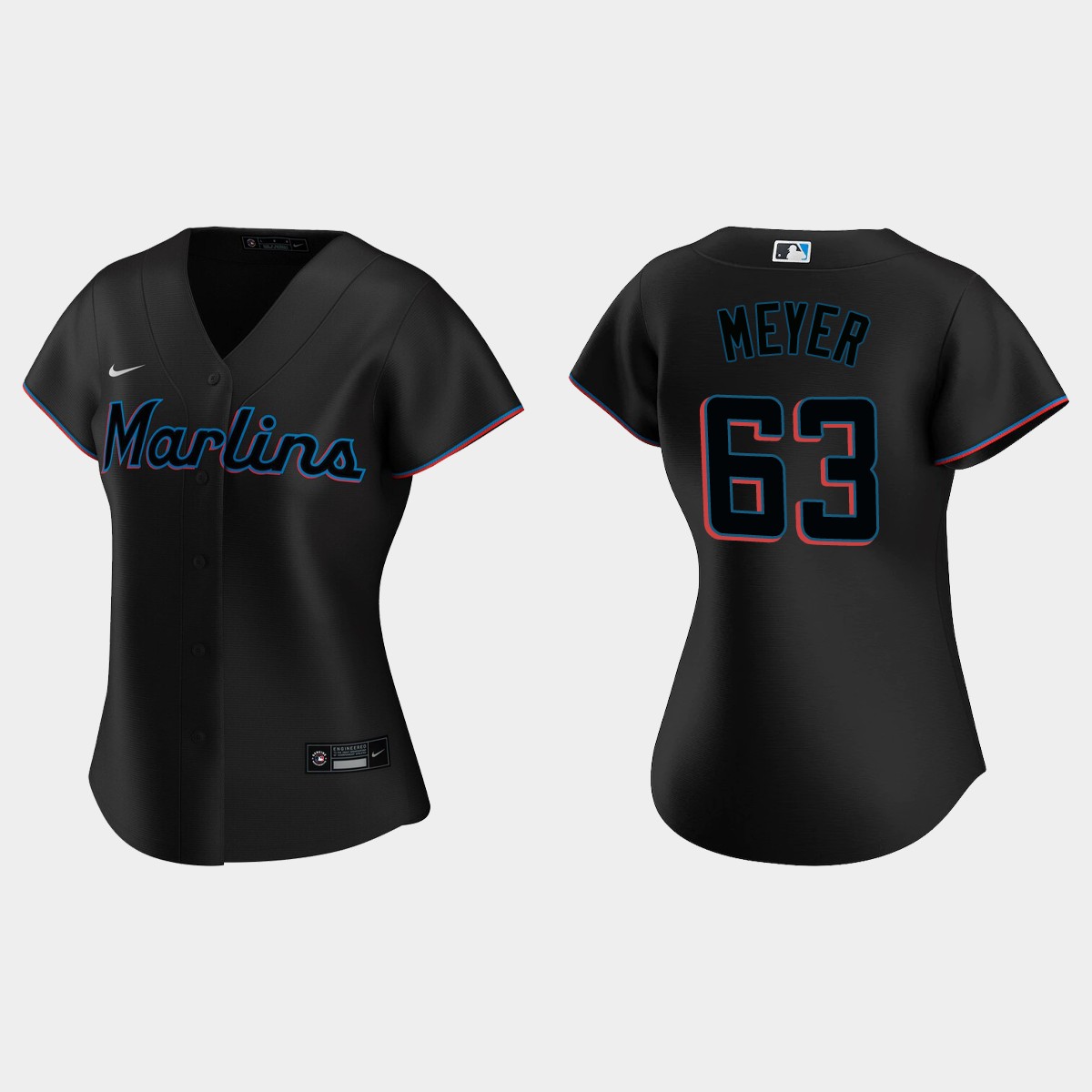 Women Miami Marlins Max Meyer Black Jersey