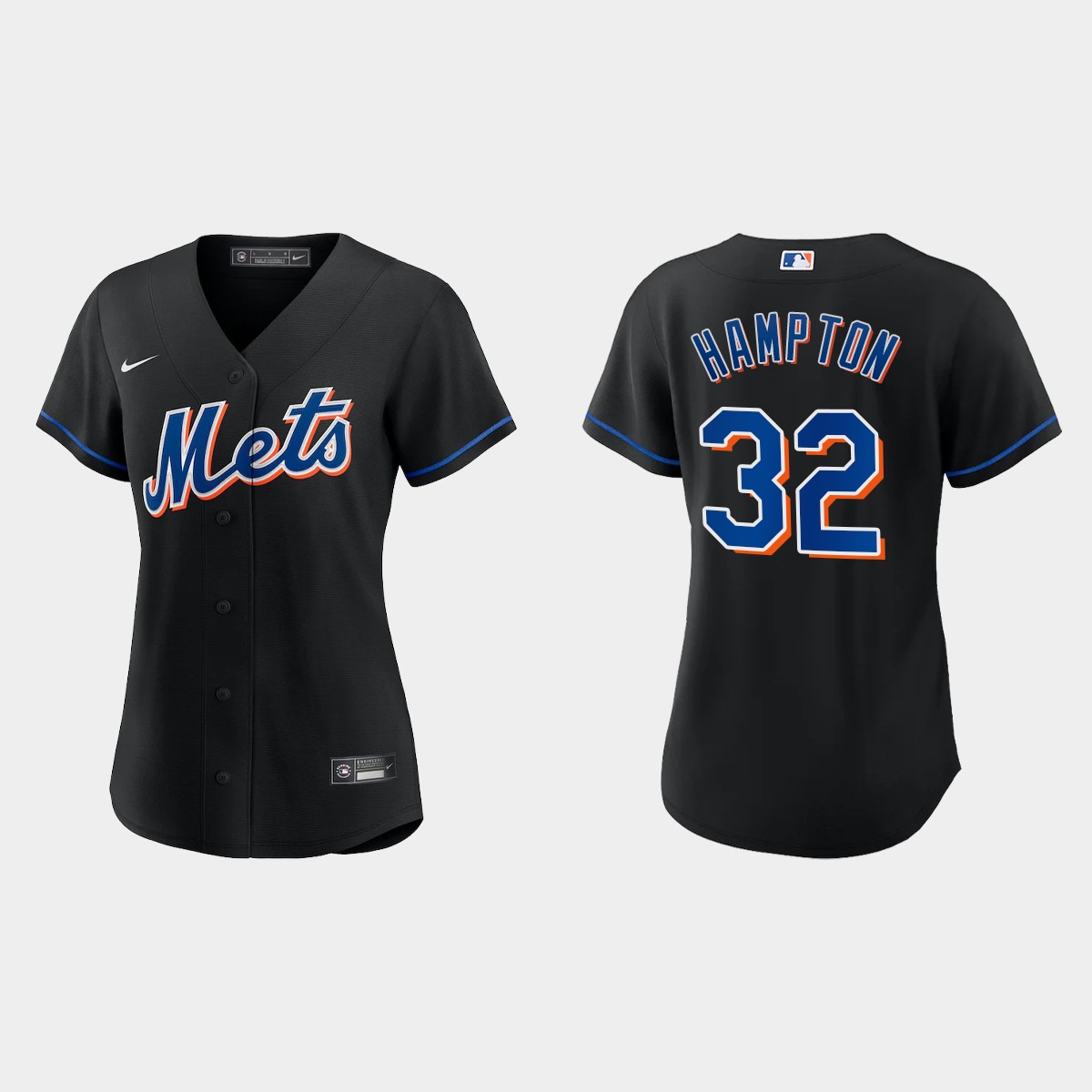 Women New York Mets Mike Hampton Black Alternate Jersey