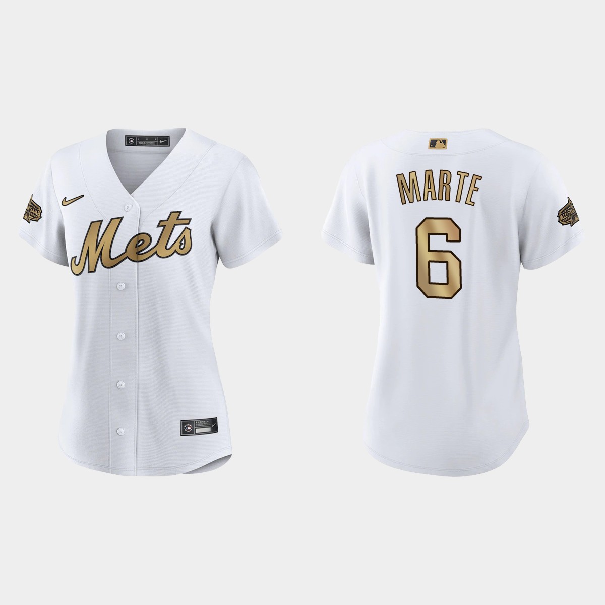 Women New York Mets Starling Marte White All-Star Game Jersey