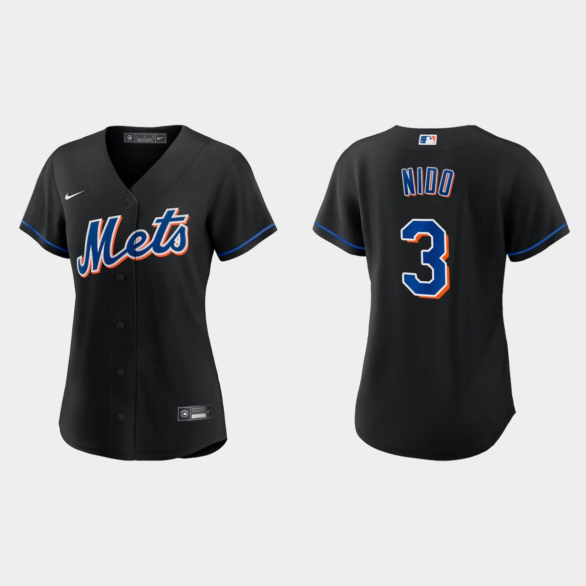 Women New York Mets Tomas Nido Black Alternate Jersey