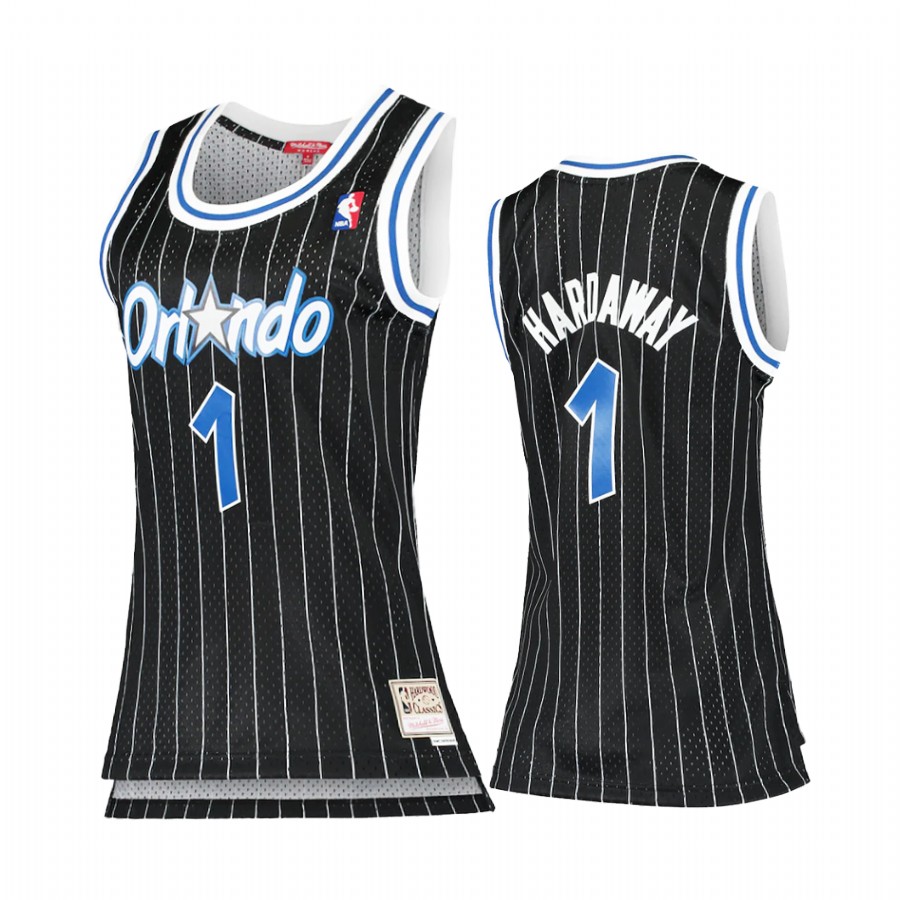 Women Penny Hardaway #1 Orlando Magic Black 1994-95 Hardwood Classics Jersey
