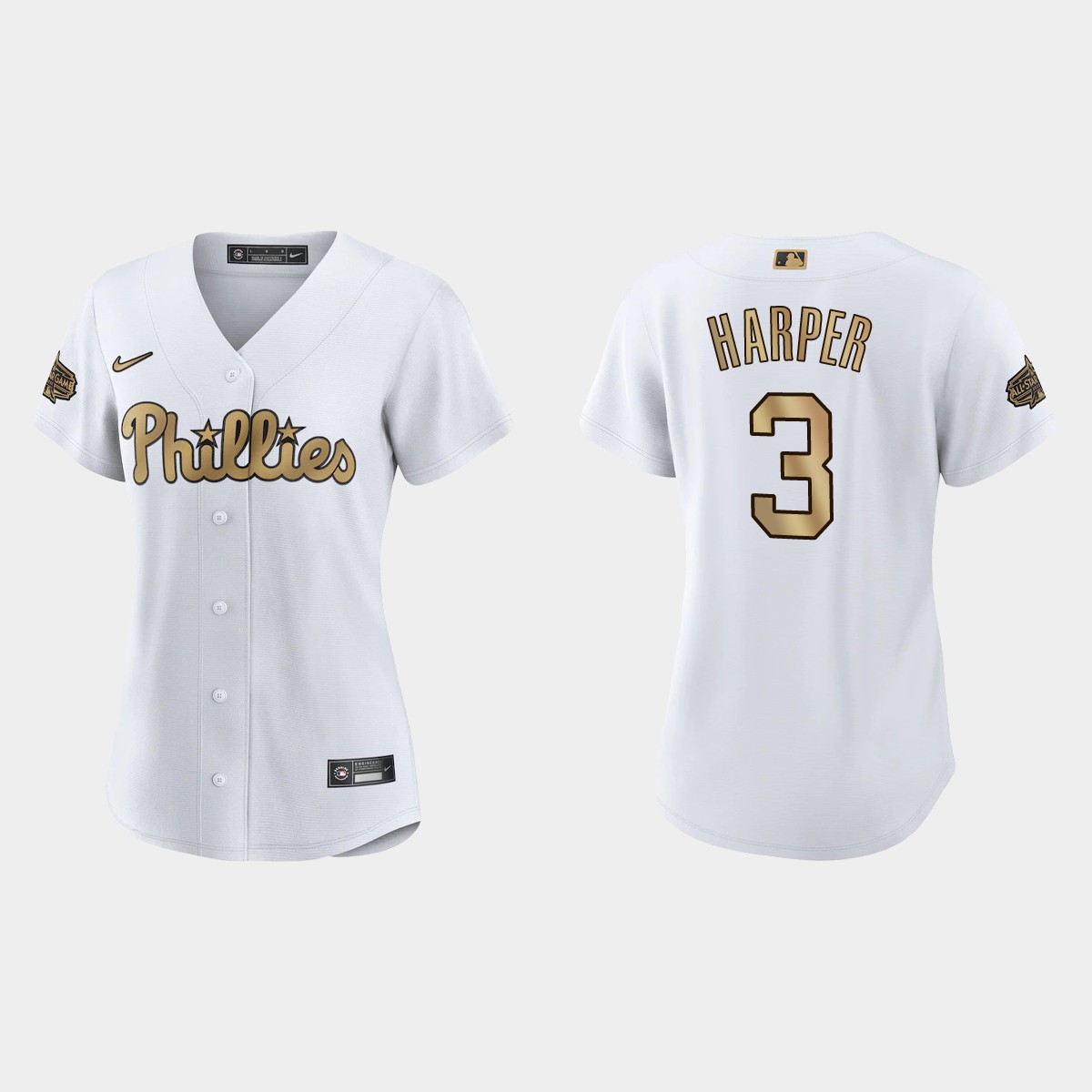 Women Philadelphia Phillies Bryce Harper White All-Star Game Jersey