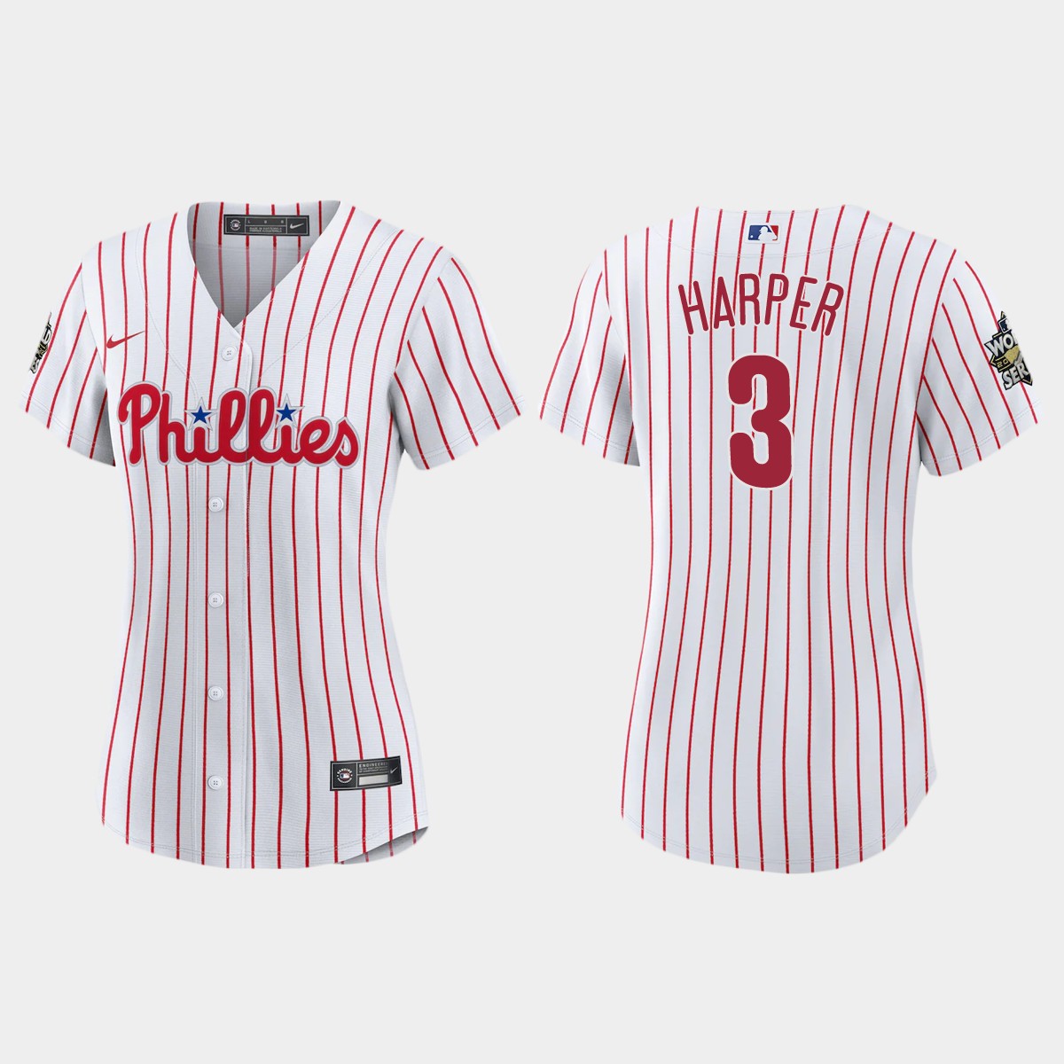 Women Philadelphia Phillies Bryce Harper White World Series Jersey