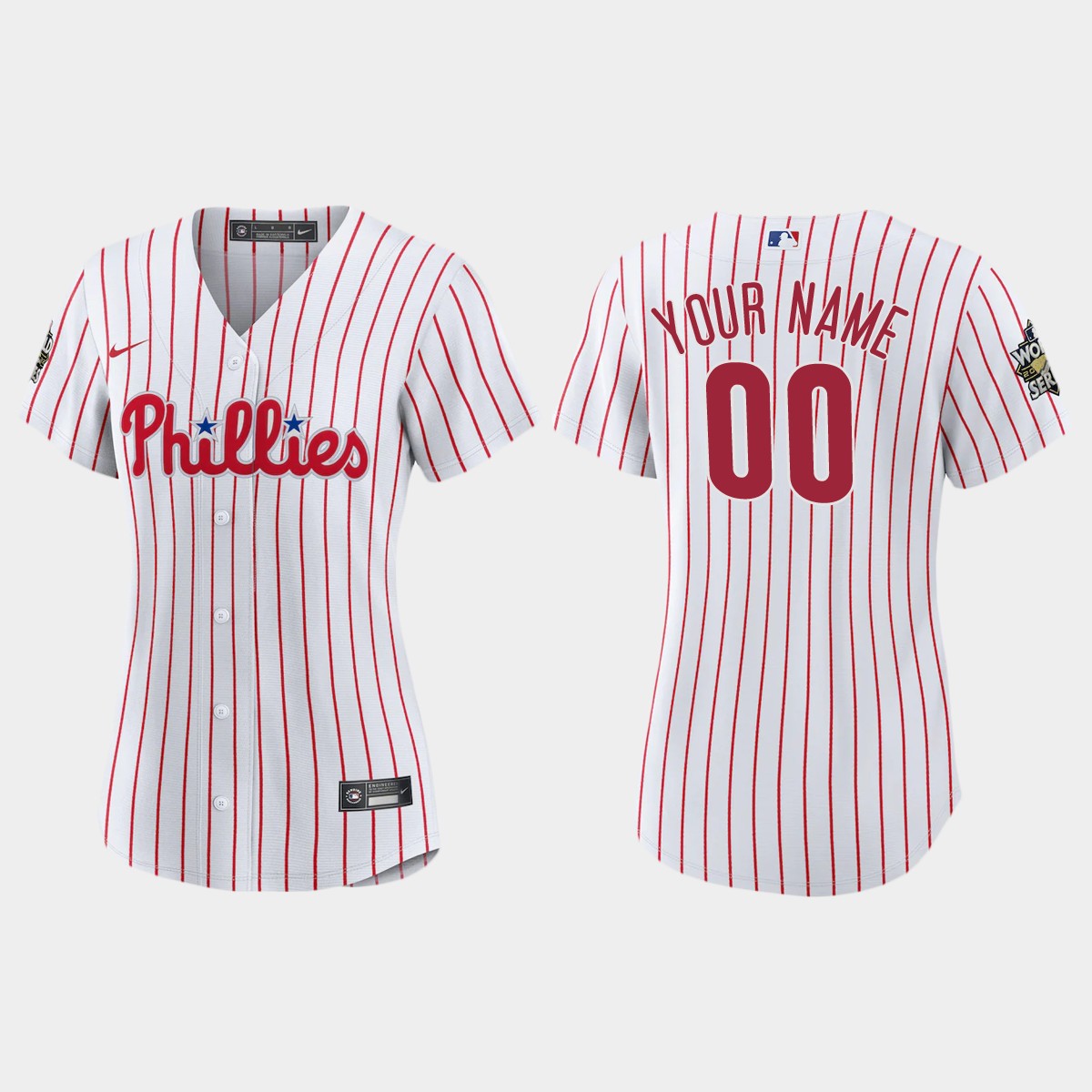 Women Philadelphia Phillies Custom White World Series Jersey