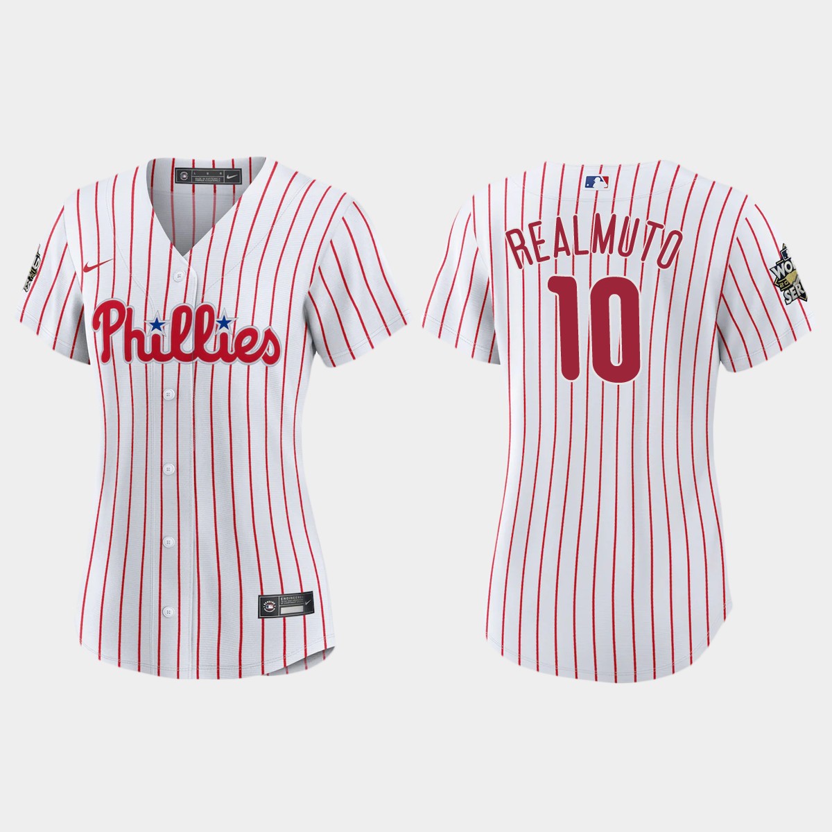 Women Philadelphia Phillies J.T. Realmuto White World Series Jersey