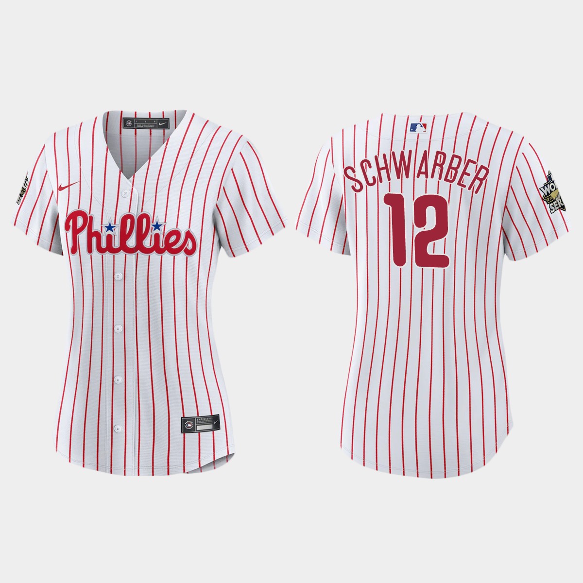 Women Philadelphia Phillies Kyle Schwarber White World Series Jersey