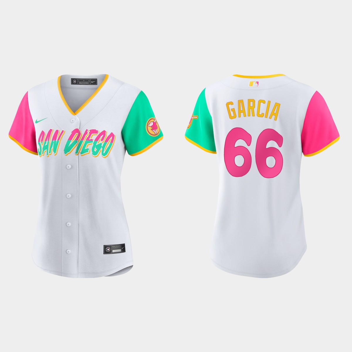 Women San Diego Padres Luis Garcia White City Connect Jersey