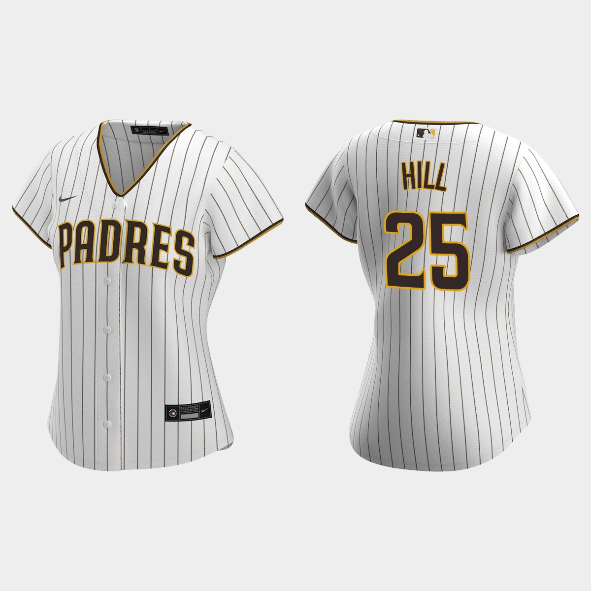 Women San Diego Padres Tim Hill White Brown Jersey
