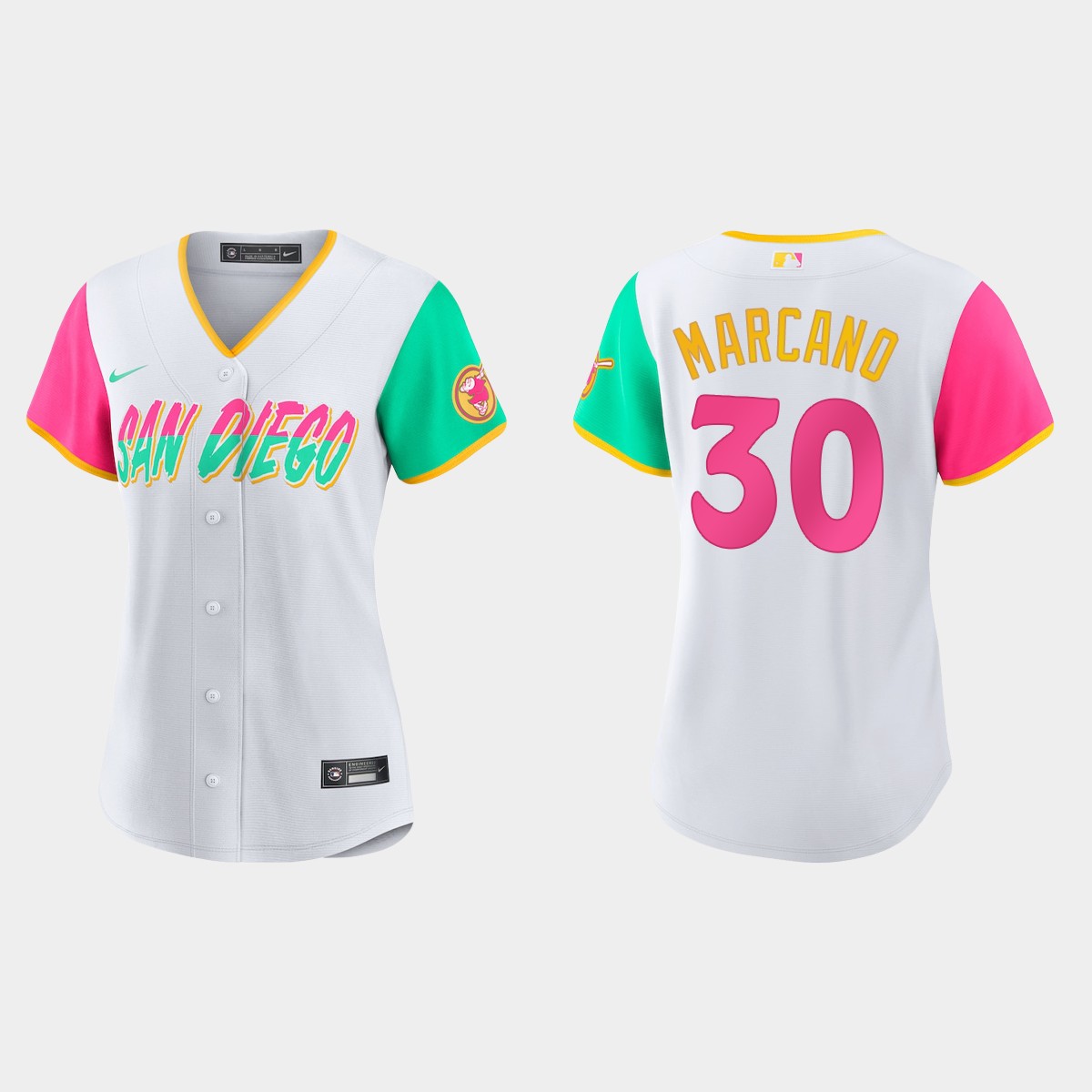 Women San Diego Padres Tucupita Marcano White City Connect Jersey