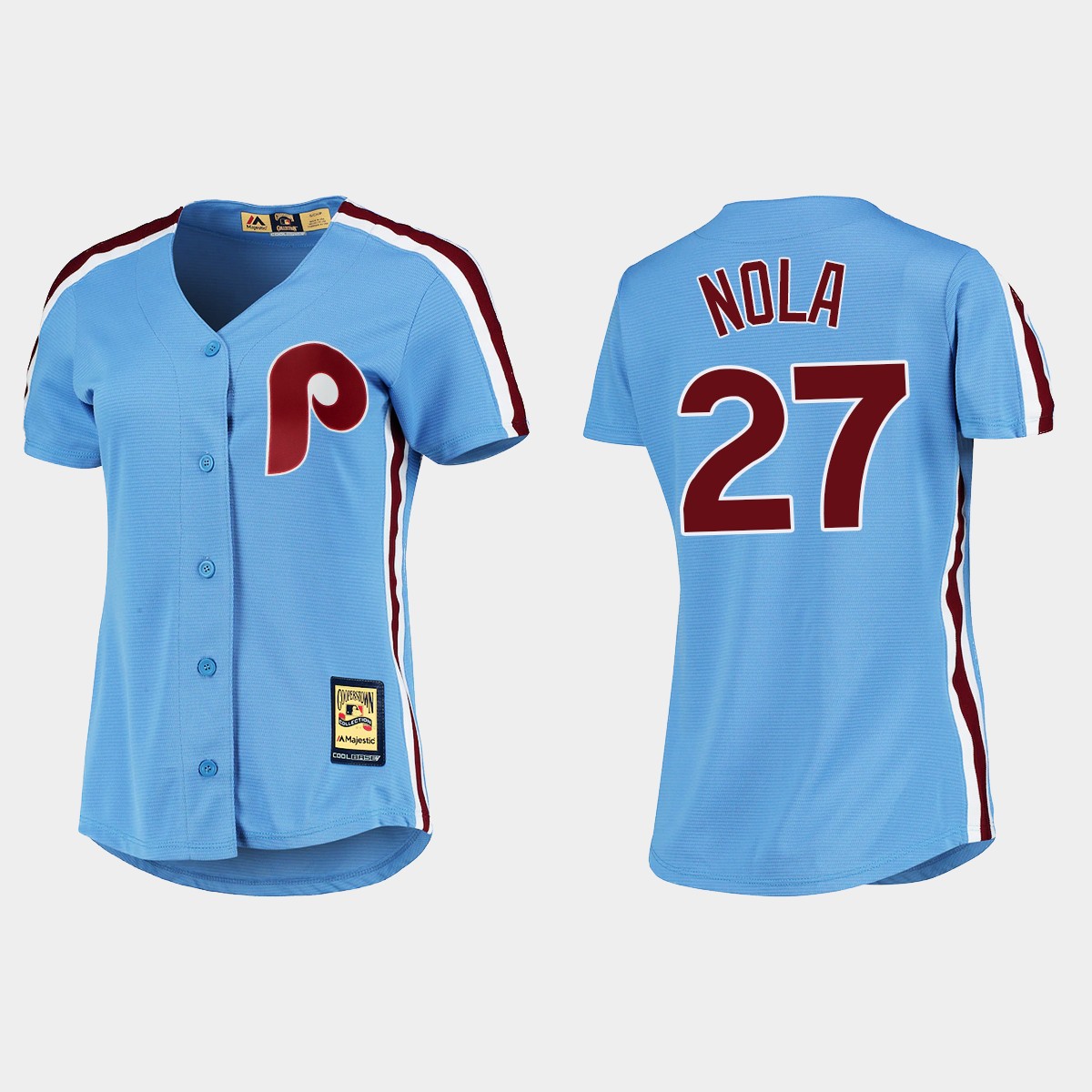 Women's Aaron Nola Philadelphia Phillies Cooperstown Cool Base Jersey - Blue