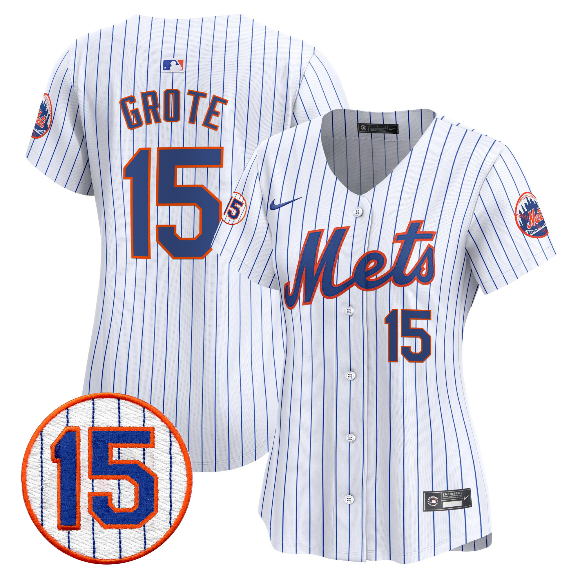 Women's New York Mets Jerry Grote Patch Vapor Premier Limited White Jersey