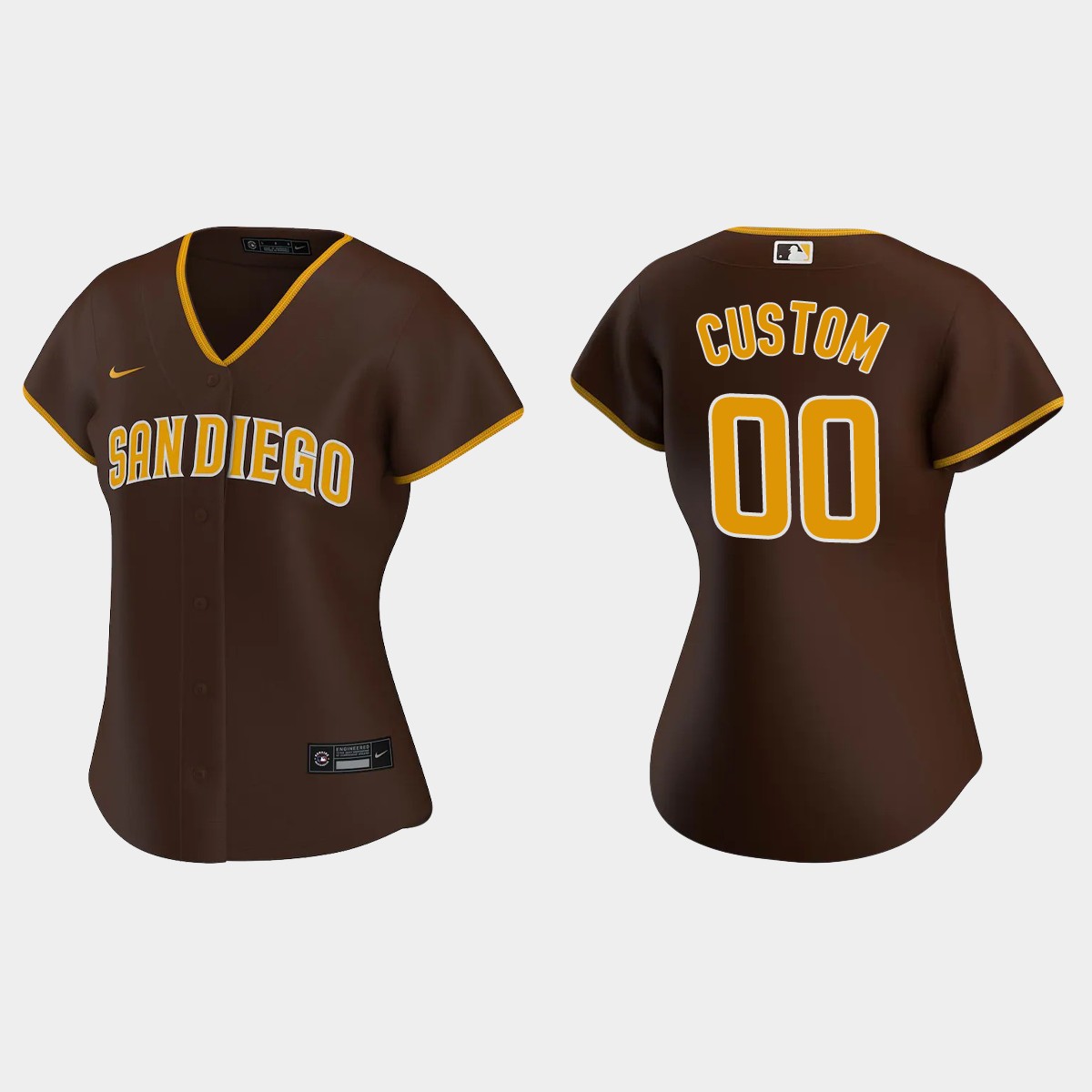 Women's San Diego Padres Custom Brown Road Jersey