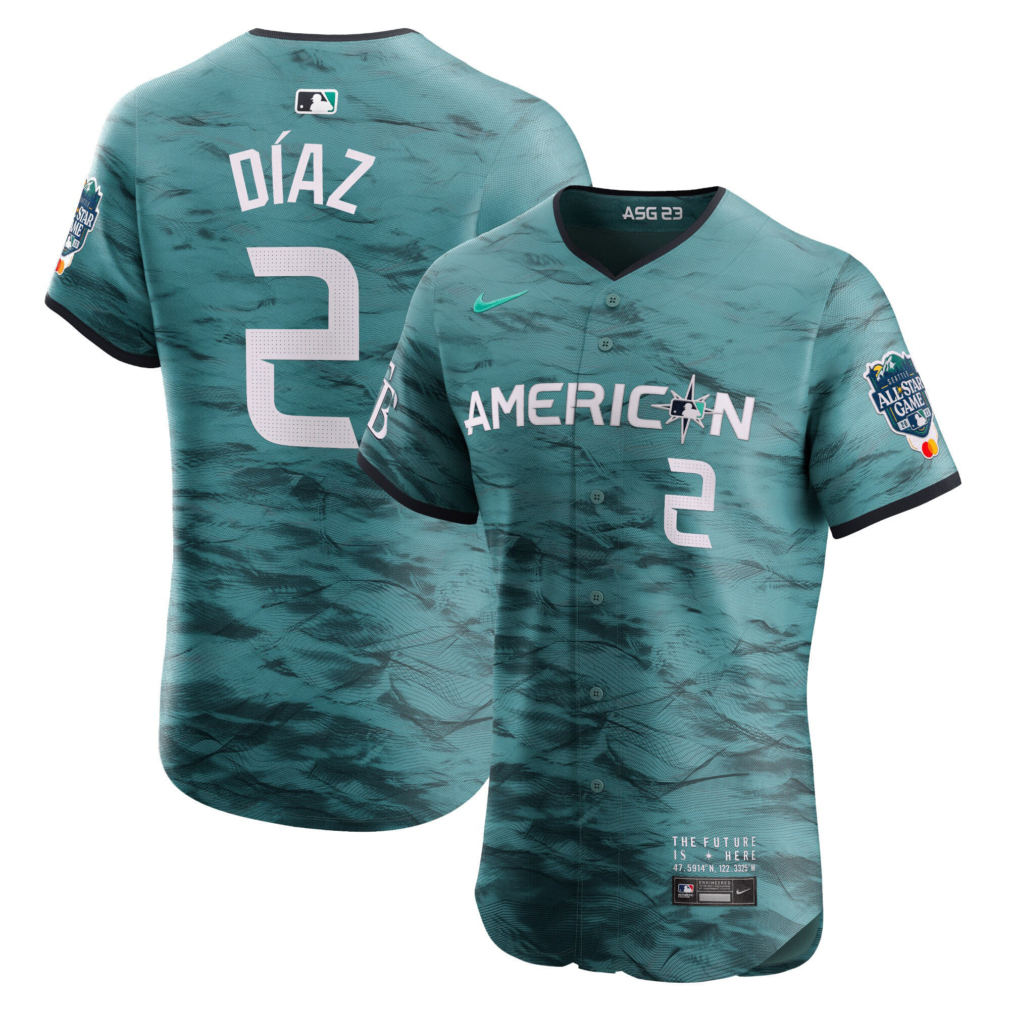 Yandy Diaz Men's Seattle Mariners American League All-Star Game Teal Flex Base Jersey