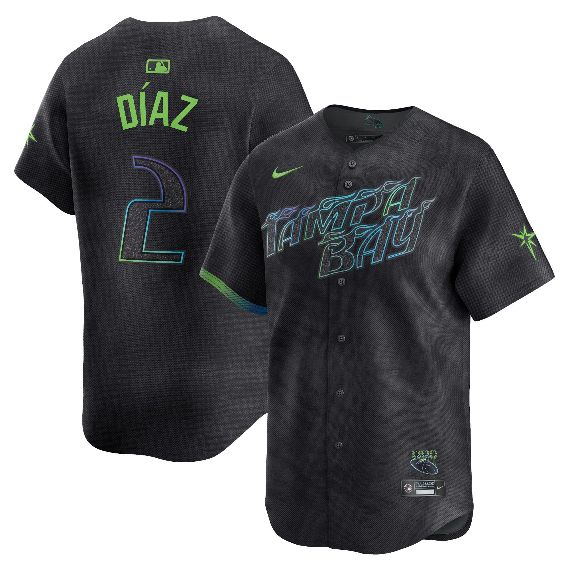 Yandy Diaz Men's Tampa Bay Rays City Connect Vapor Premier Limited - Charcoal Jersey