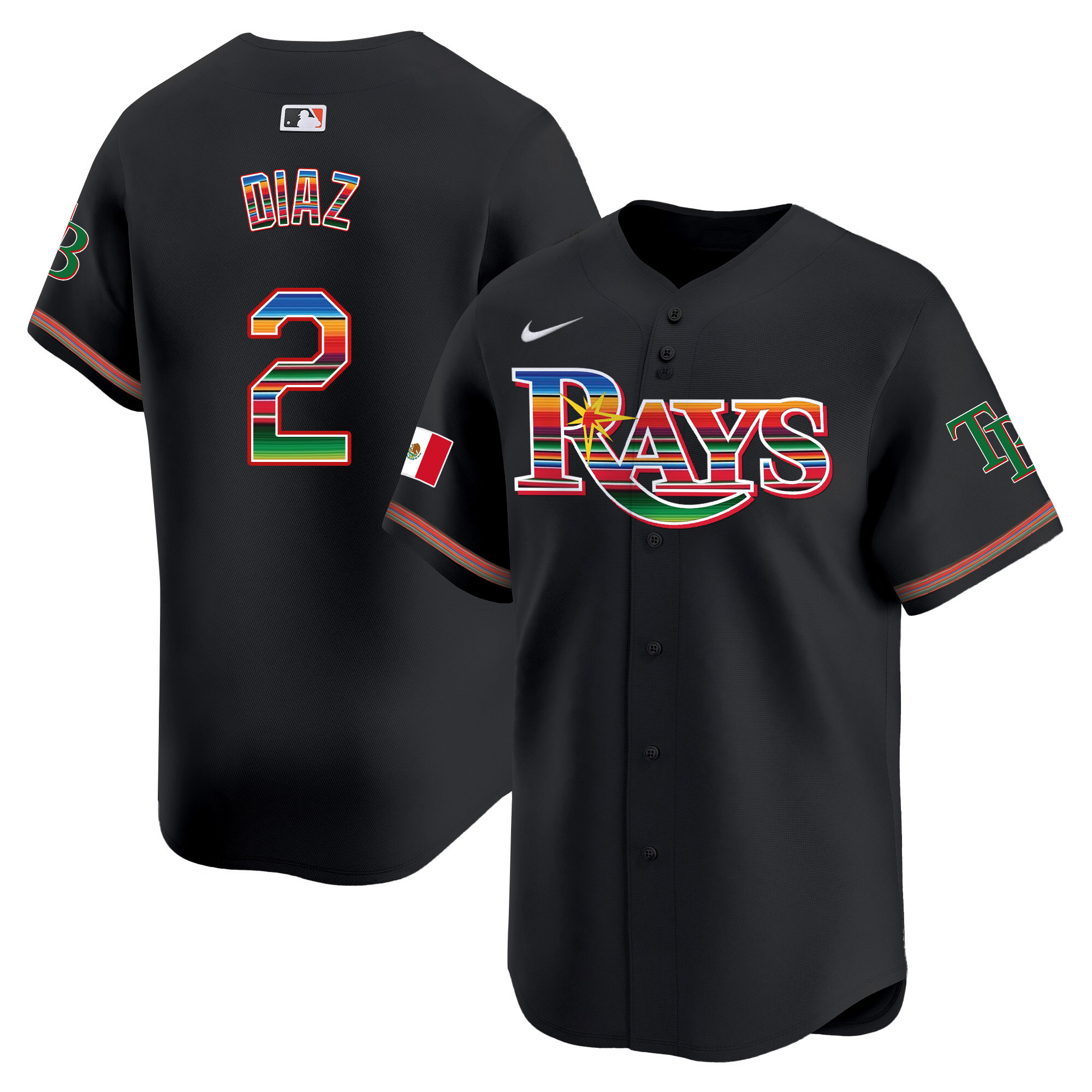 Yandy Diaz Men's Tampa Bay Rays Mexico Vapor Premier Limited Black Jersey