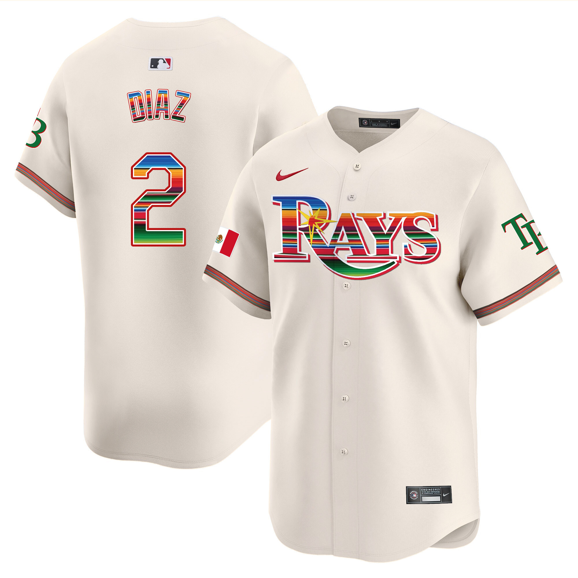 Yandy Diaz Men's Tampa Bay Rays Mexico Vapor Premier Limited Cream Jersey