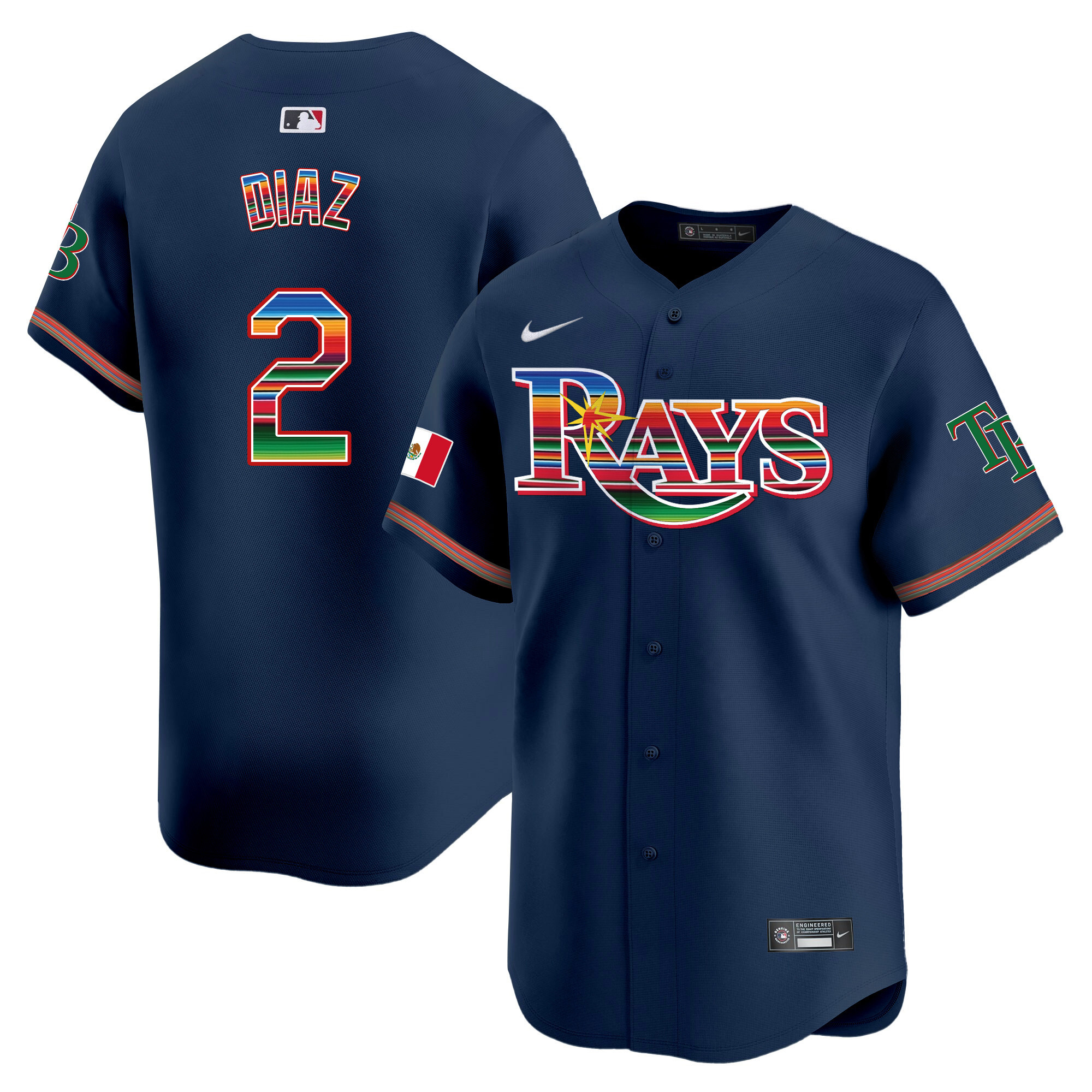 Yandy Diaz Men's Tampa Bay Rays Mexico Vapor Premier Limited Navy Jersey
