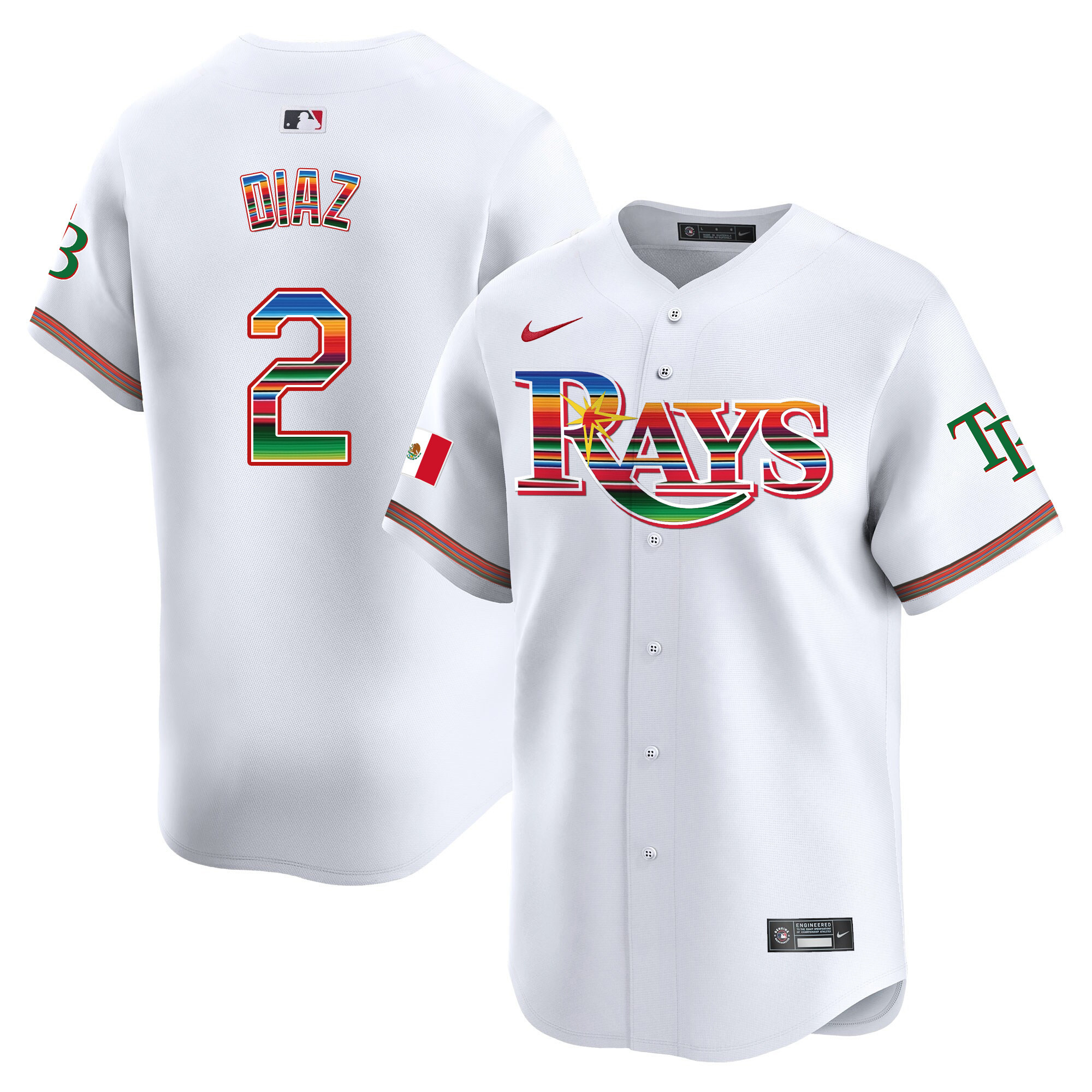 Yandy Diaz Men's Tampa Bay Rays Mexico Vapor Premier Limited White Jersey