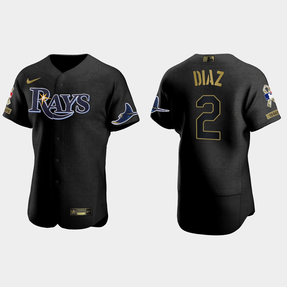 Yandy Diaz Tampa Bay Rays Salute to Service Jersey - All Black