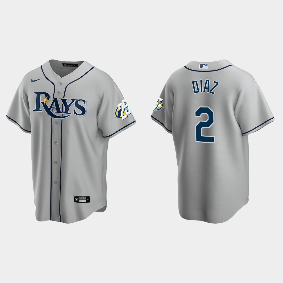 Yandy Diaz Tampa Bay Rays 25th Anniversary Jersey - Gray