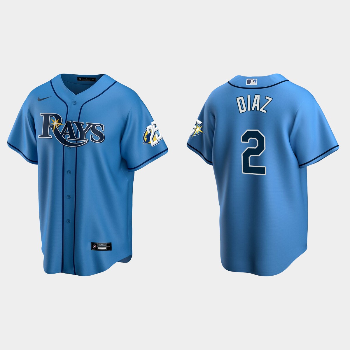 Yandy Diaz Tampa Bay Rays 25th Anniversary Jersey - Light Blue