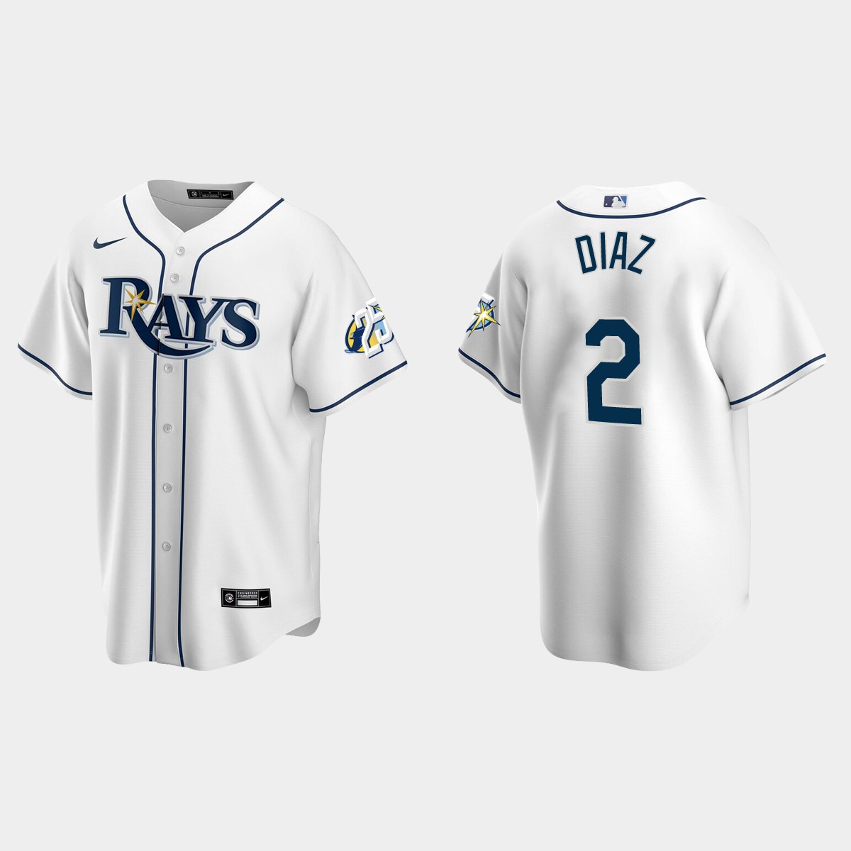 Yandy Diaz Tampa Bay Rays 25th Anniversary Jersey - White