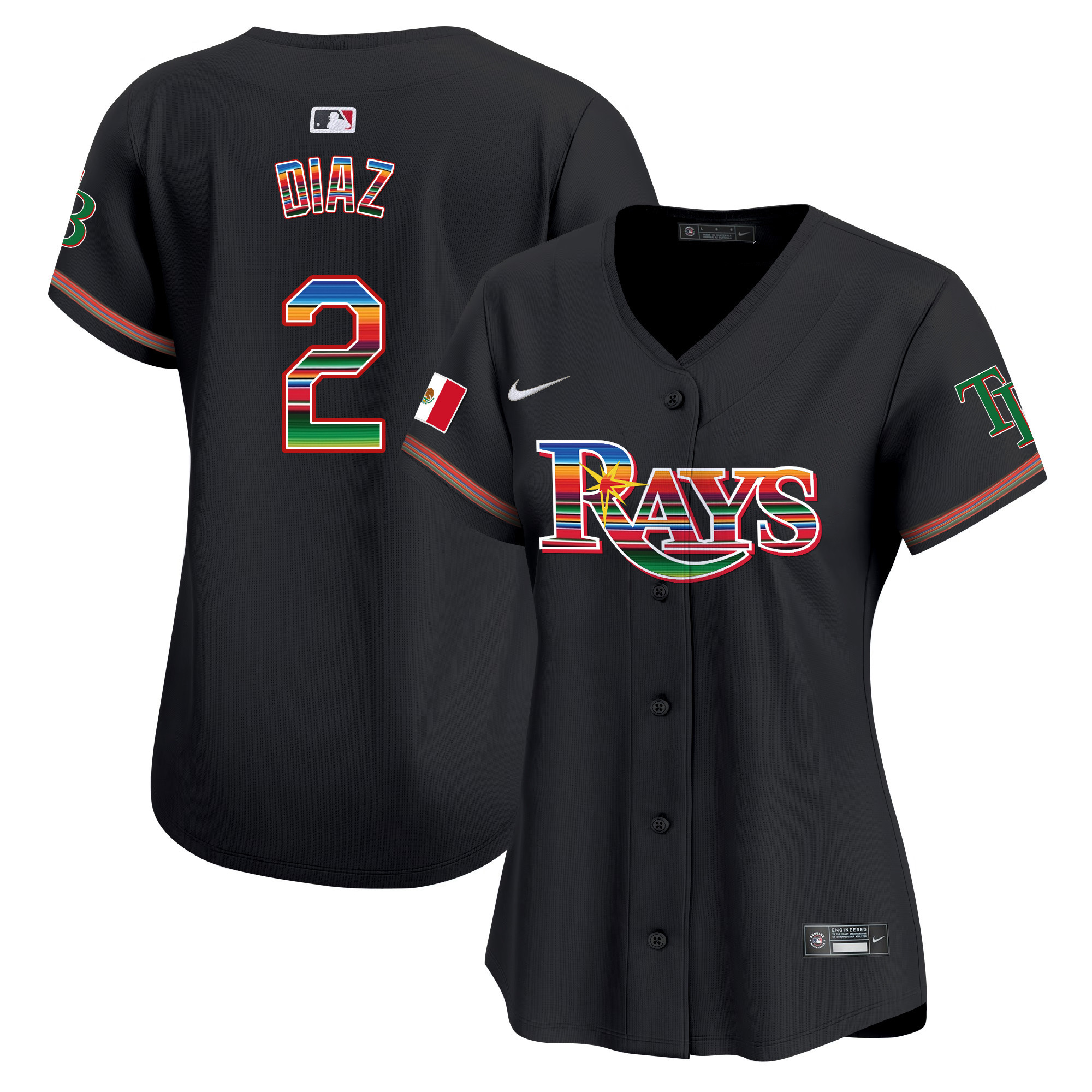 Yandy Diaz Women's Tampa Bay Rays Mexico Vapor Premier Limited Black Jersey