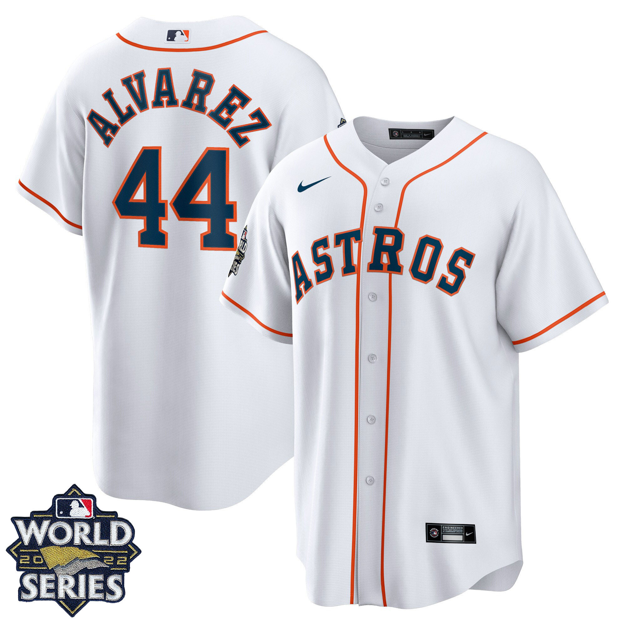 Yordan Alvarez Men's Houston Astros World Series Home Player - White Cool Base Jersey