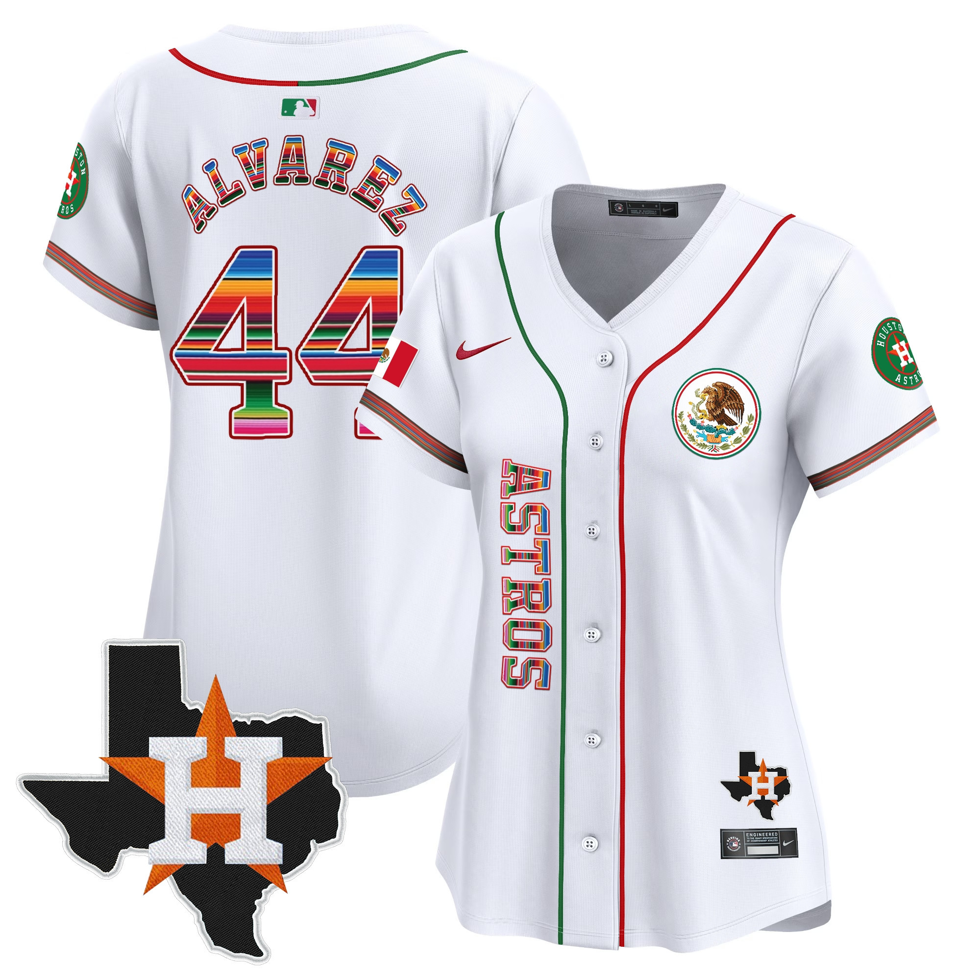 Yordan Alvarez Women's Houston Astros Mexico Vapor Premier Limited V4 White Jersey - All Stitched