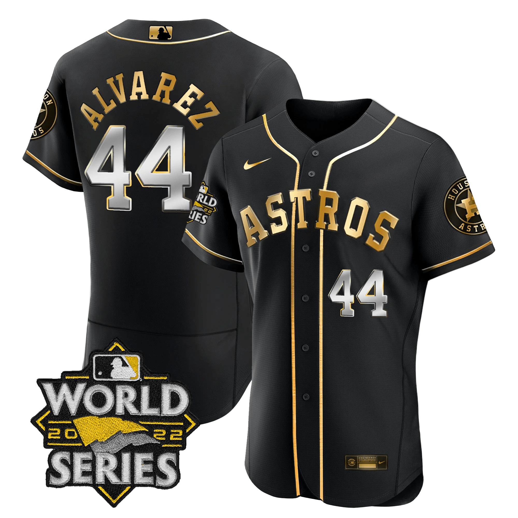 Yordan Álvarez Men's Houston Astros World Series Player Flex Black Jersey - All Stitched