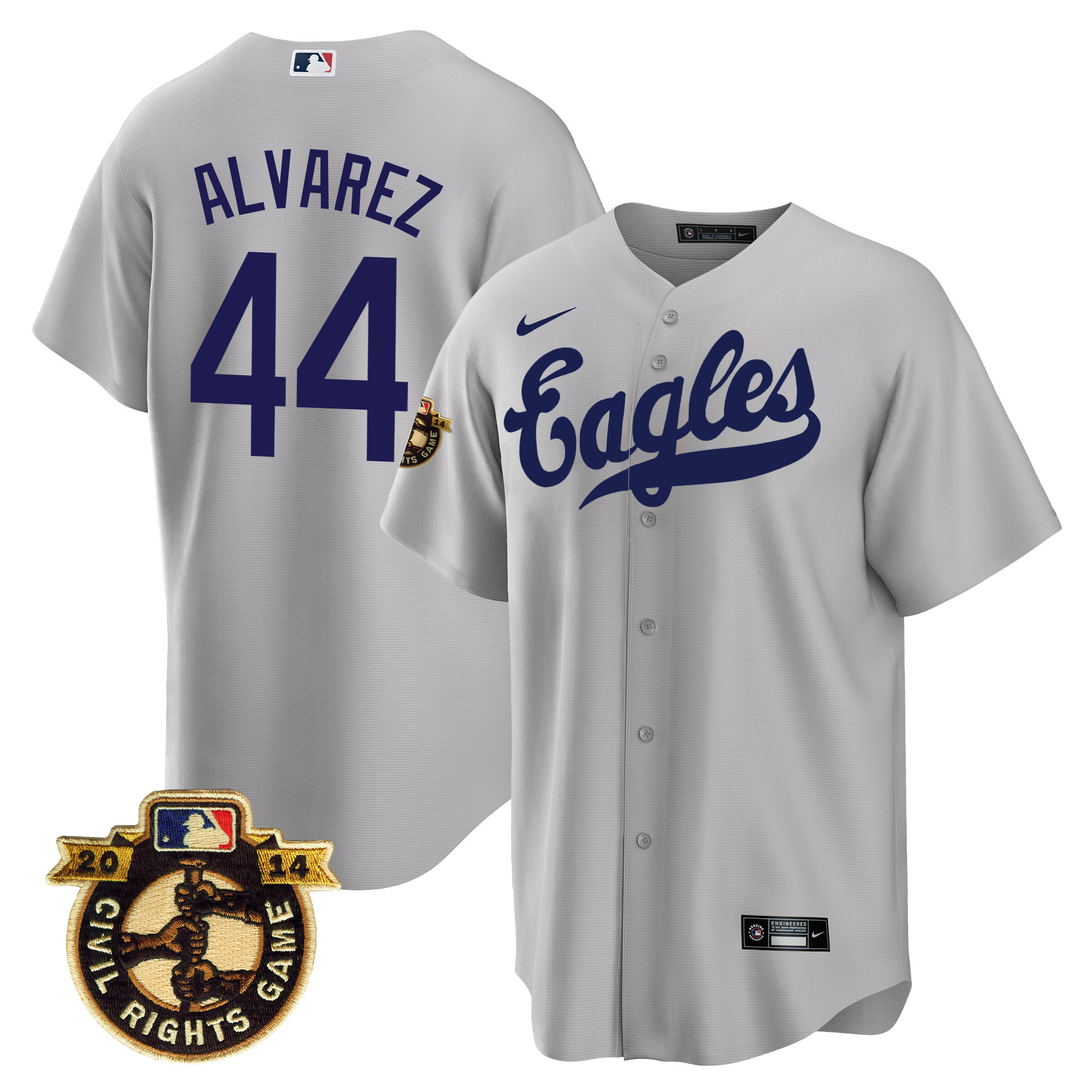 Yordan Álvarez Men's Houston Astros Throwback 1950 Houston Eagles Gray Jersey - All Stitched