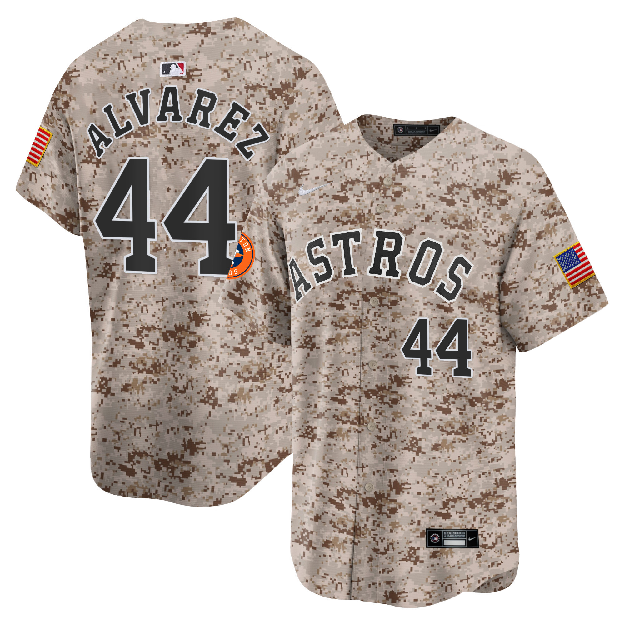 Yordan Álvarez Men's Houston Astros USMC Alternate Vapor Premier Limited Desert Jersey - All Stitched