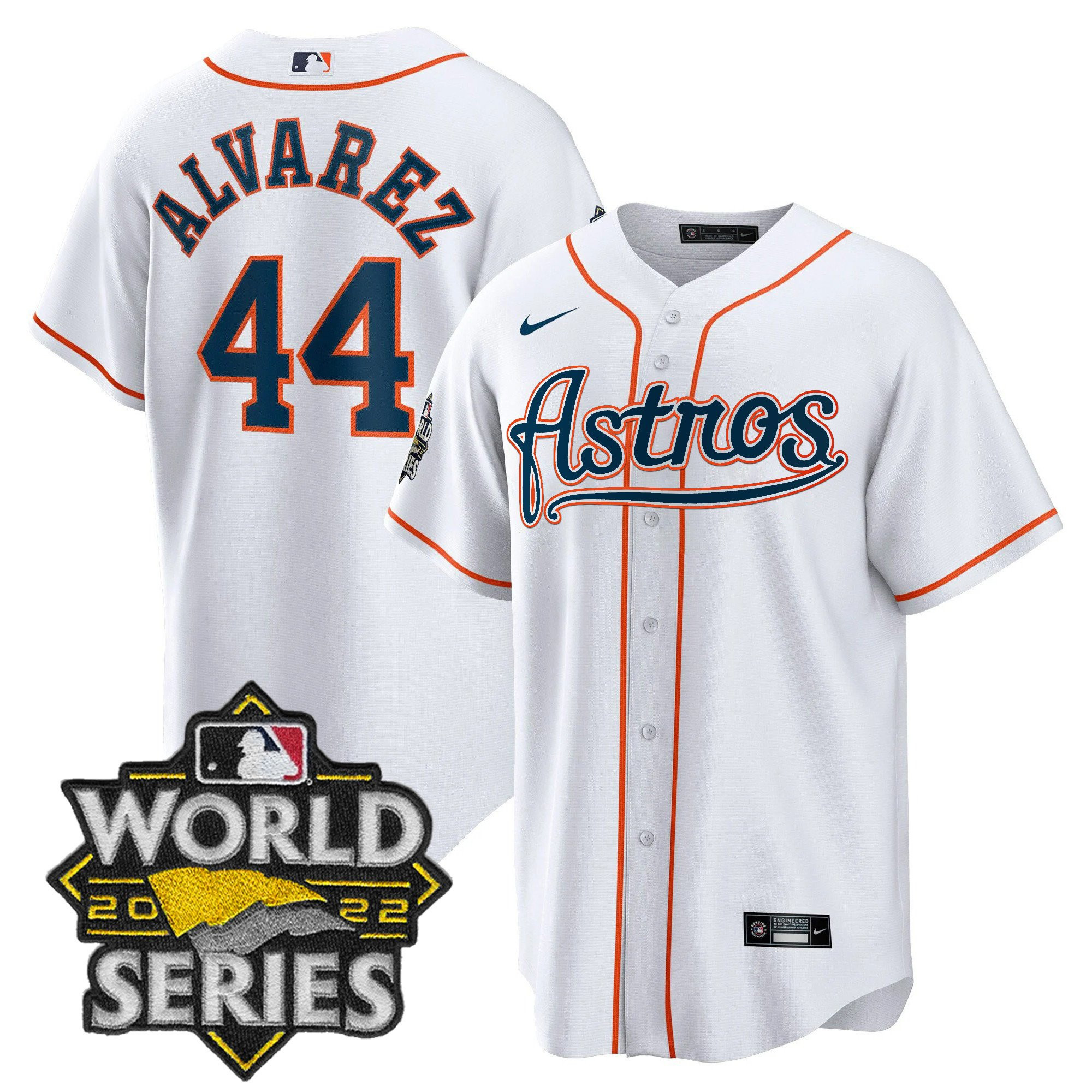 Yordan Álvarez Men's Houston Astros World Series & Throwback Patch Gold V2 Cool Home Jersey - All Stitched