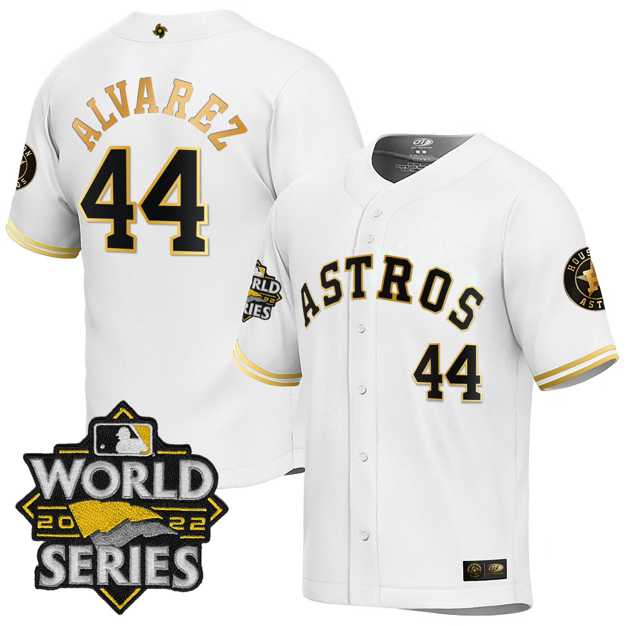 Yordan Álvarez Men's Houston Astros World Series Classic White Gold Jersey - All Stitched