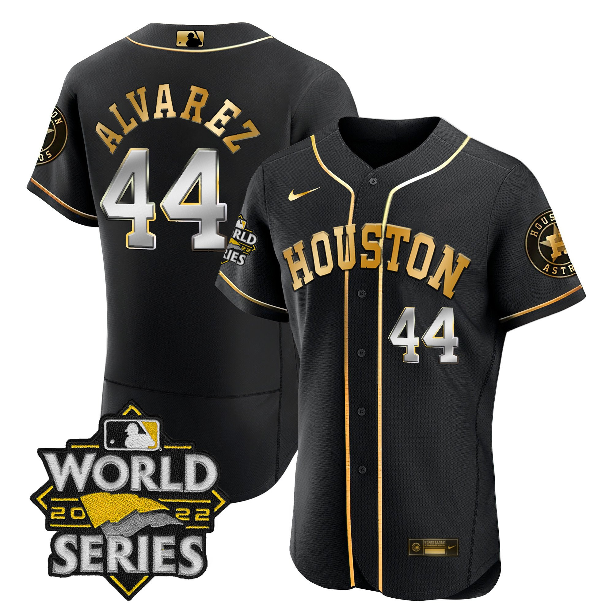 Yordan Álvarez Men's Houston Astros World Series Limited Flex Black Jersey - All Stitched