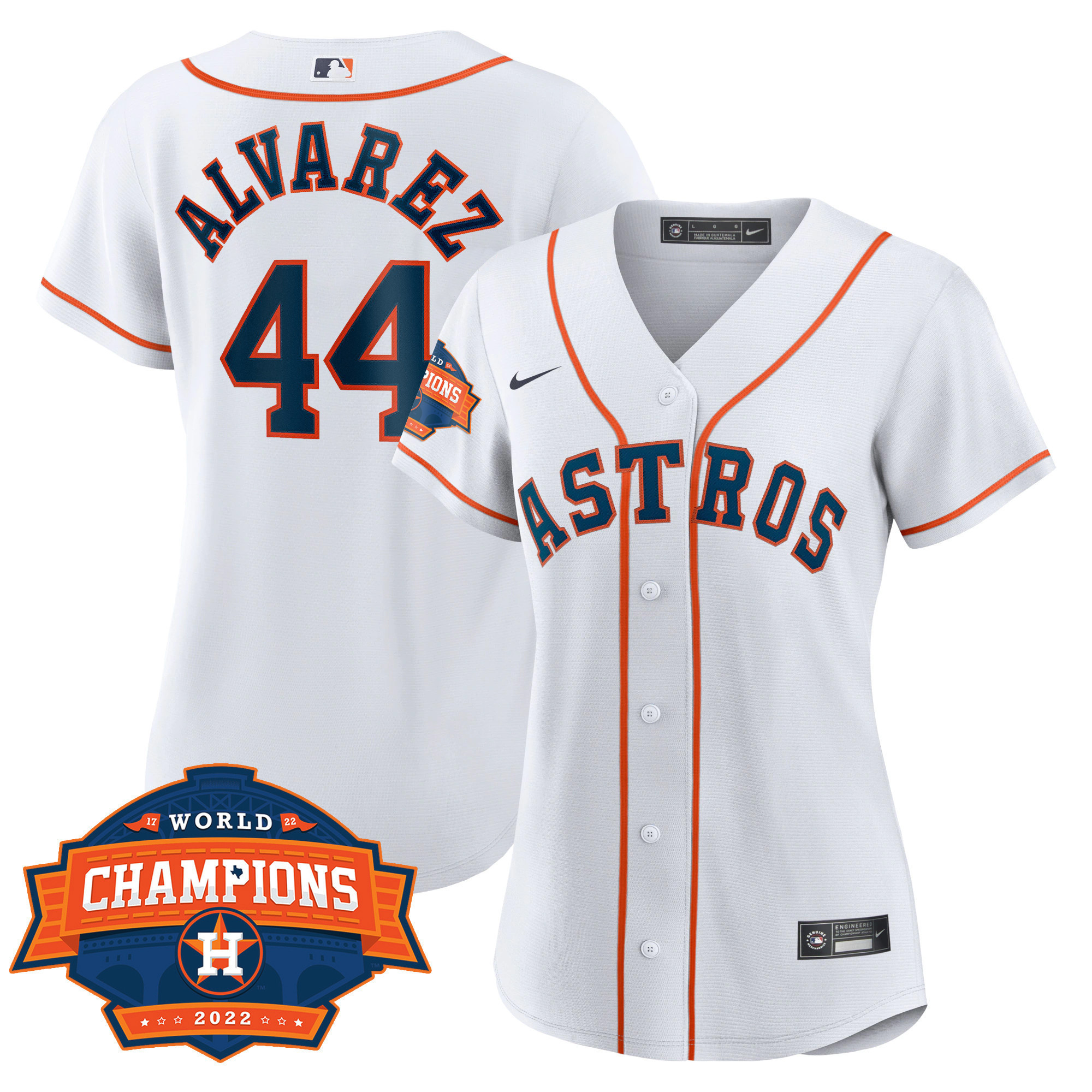 Yordan Álvarez Women's Houston Astros World Series Champions Patch Limited Cool Home Jersey
