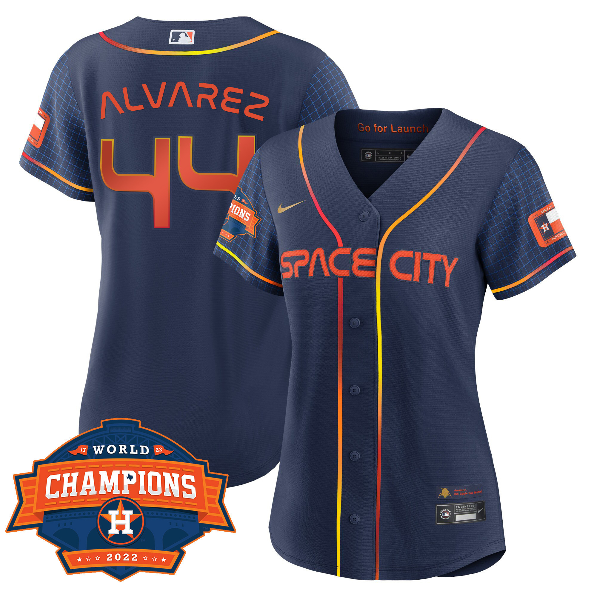 Yordan Álvarez Women's Houston Astros World Series Champions Patch Limited Cool Space City Jersey