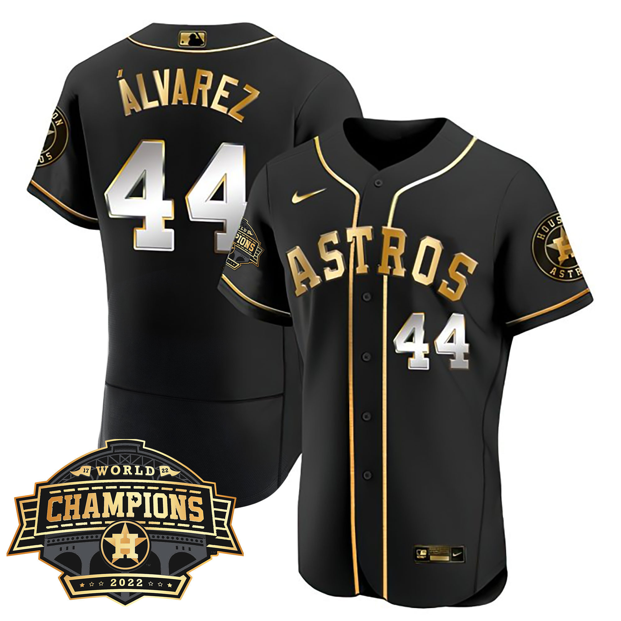 Yordan Álvarez Women's Houston Astros World Series Champions Patch Limited Flex Black Jersey