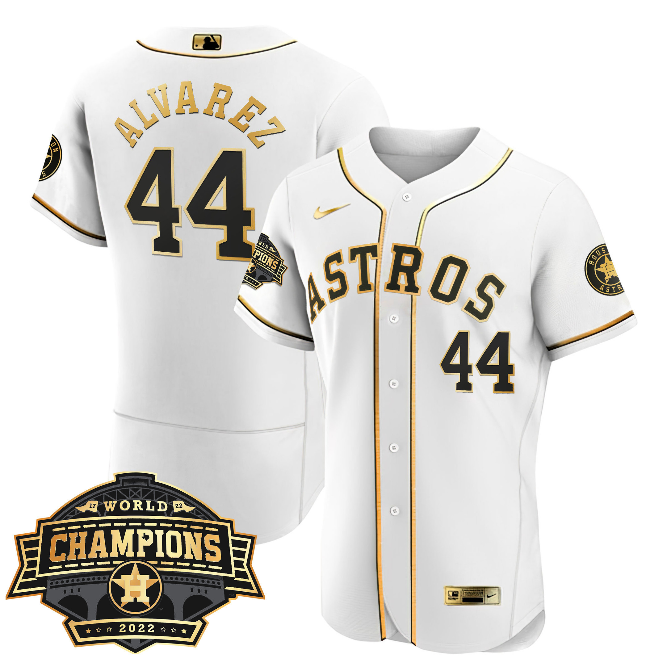 Yordan Álvarez Women's Houston Astros World Series Champions Patch Limited Flex White Jersey