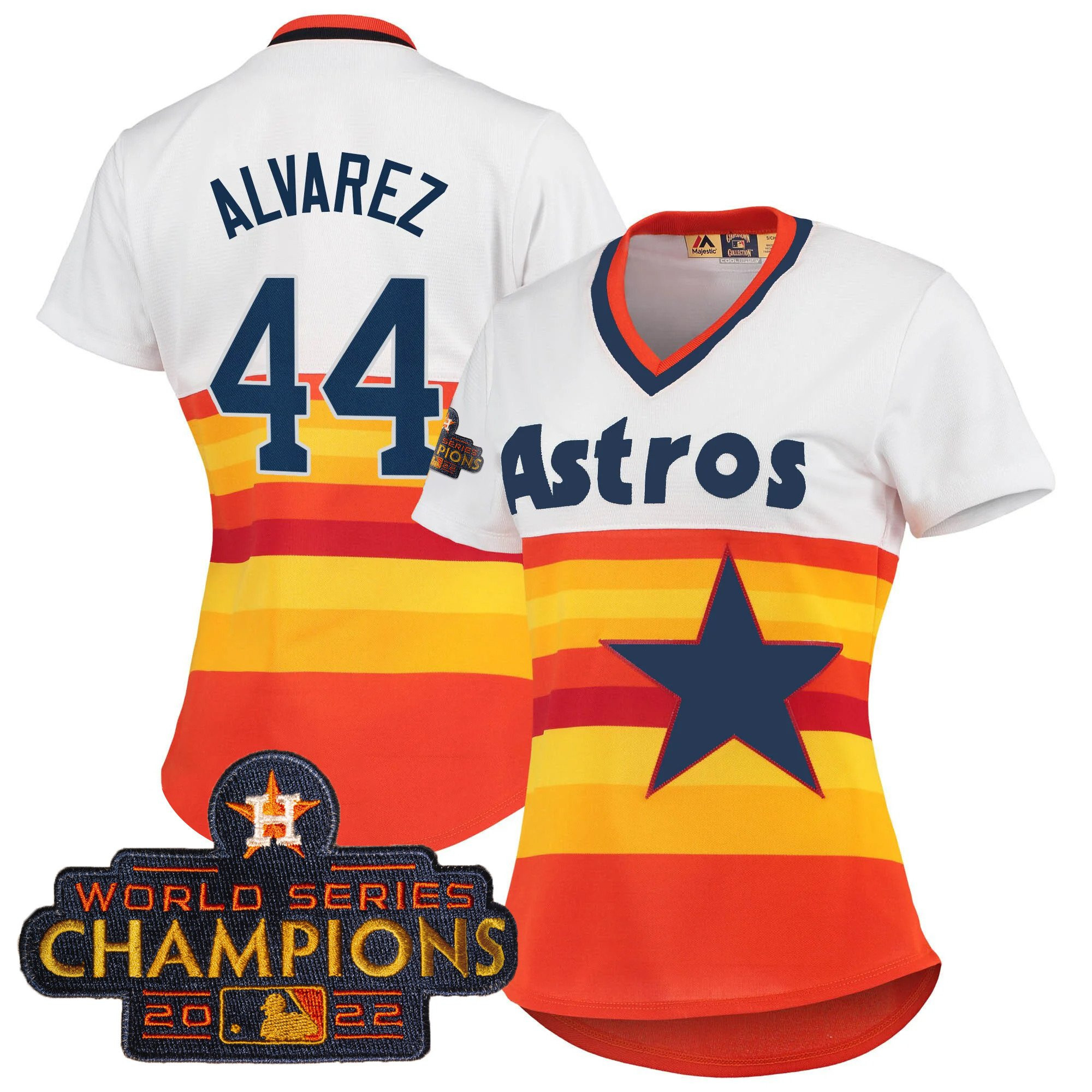 Yordan Álvarez Women's Houston Astros Gold Rush Collection 1980's Throwback Jersey - All Stitched