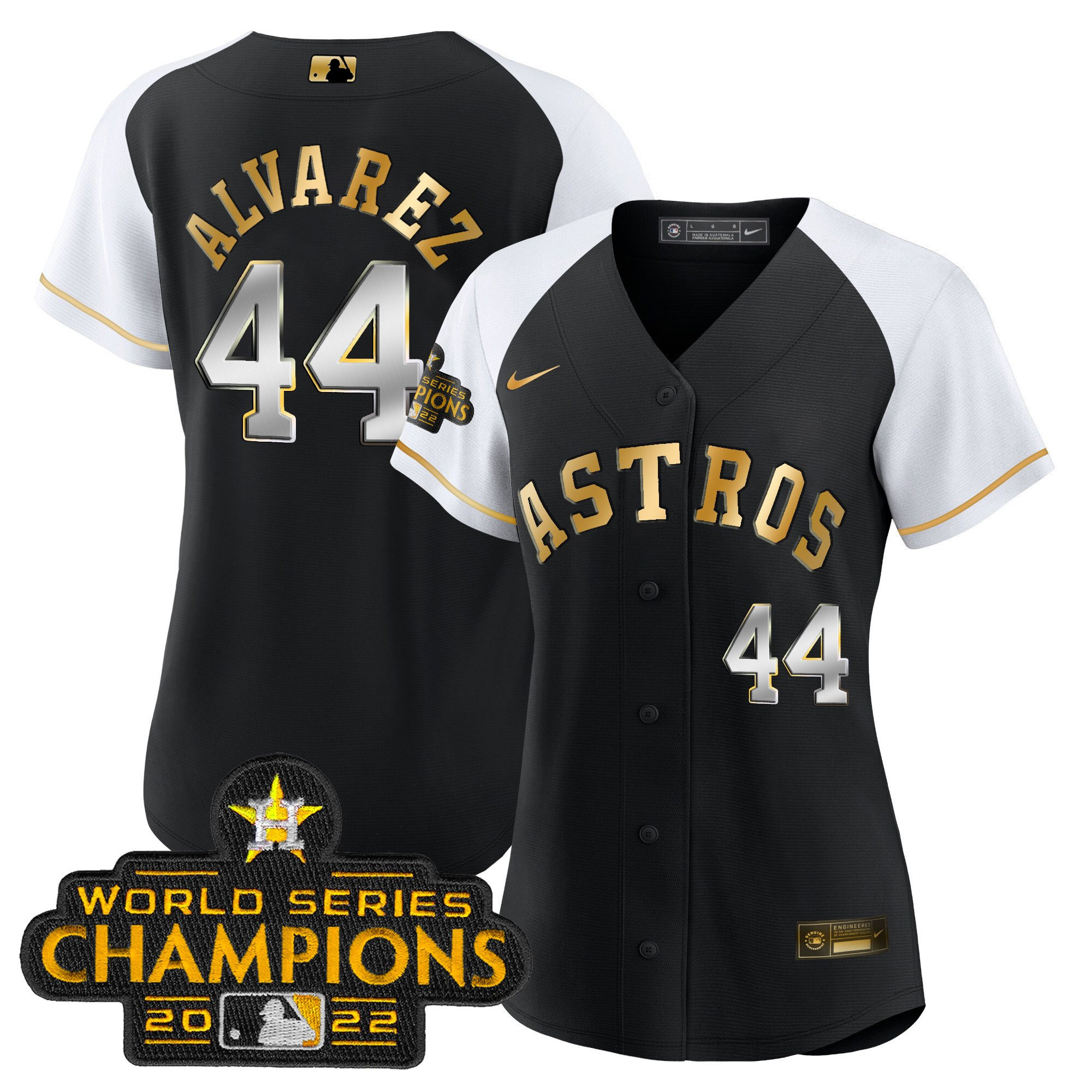 Yordan Álvarez Women's Houston Astros Gold Rush Collection Alternate Jersey - All Stitched