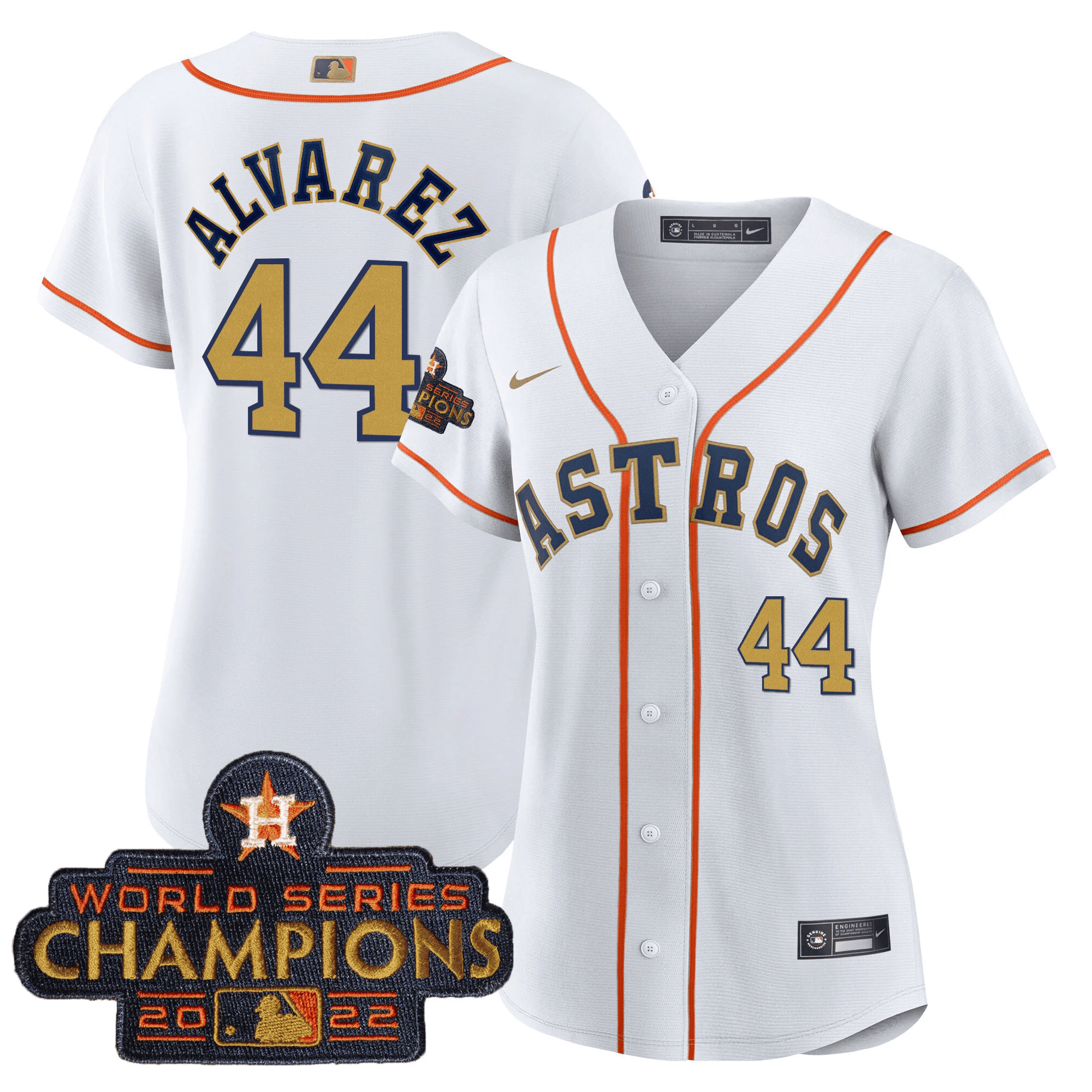 Yordan Álvarez Women's Houston Astros Gold Rush Collection Home Gold Jersey - All Stitched