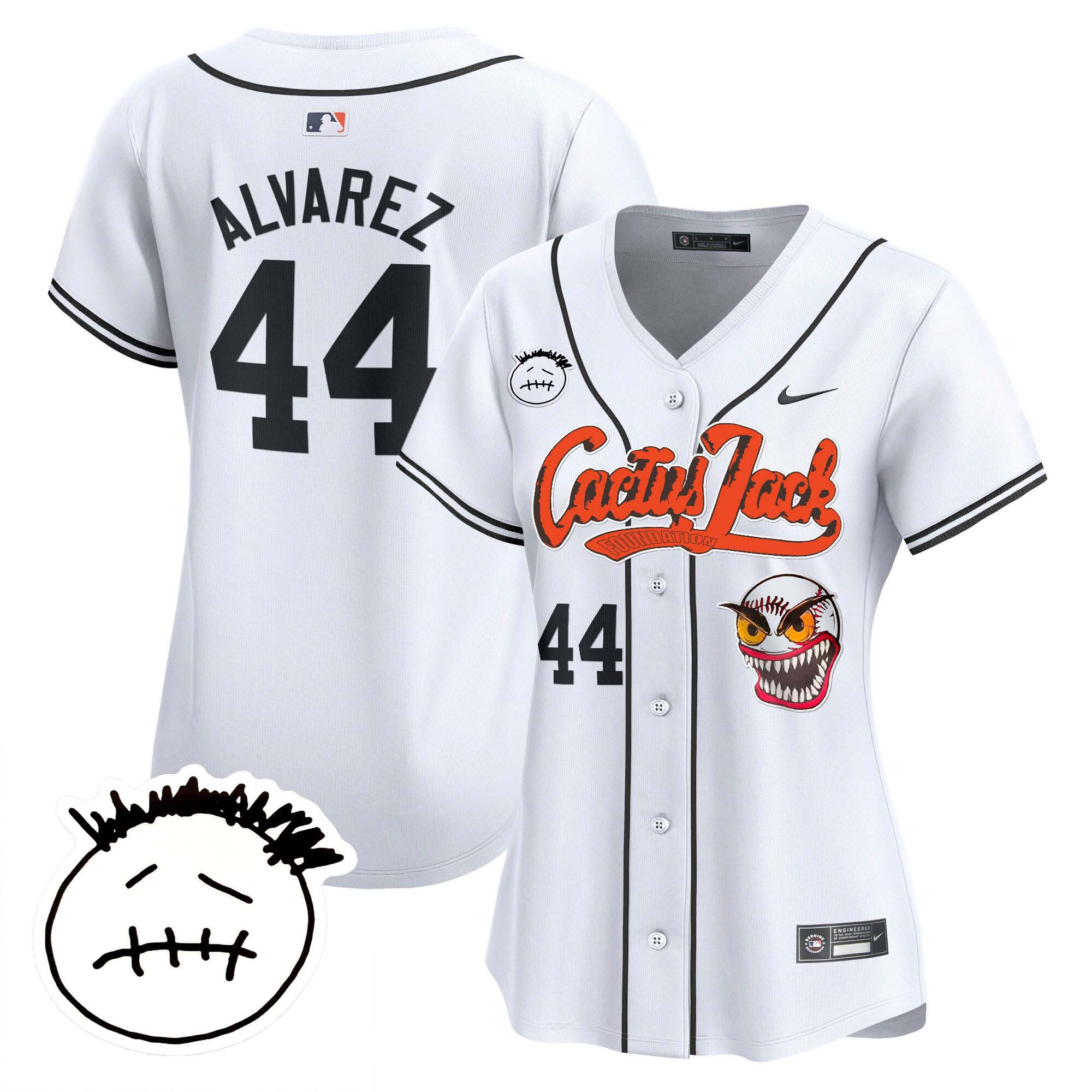 Yordan Álvarez Women's Houston Astros Cactus Jack Patch Vapor Premier Limited V3 White Jersey - All Stitched