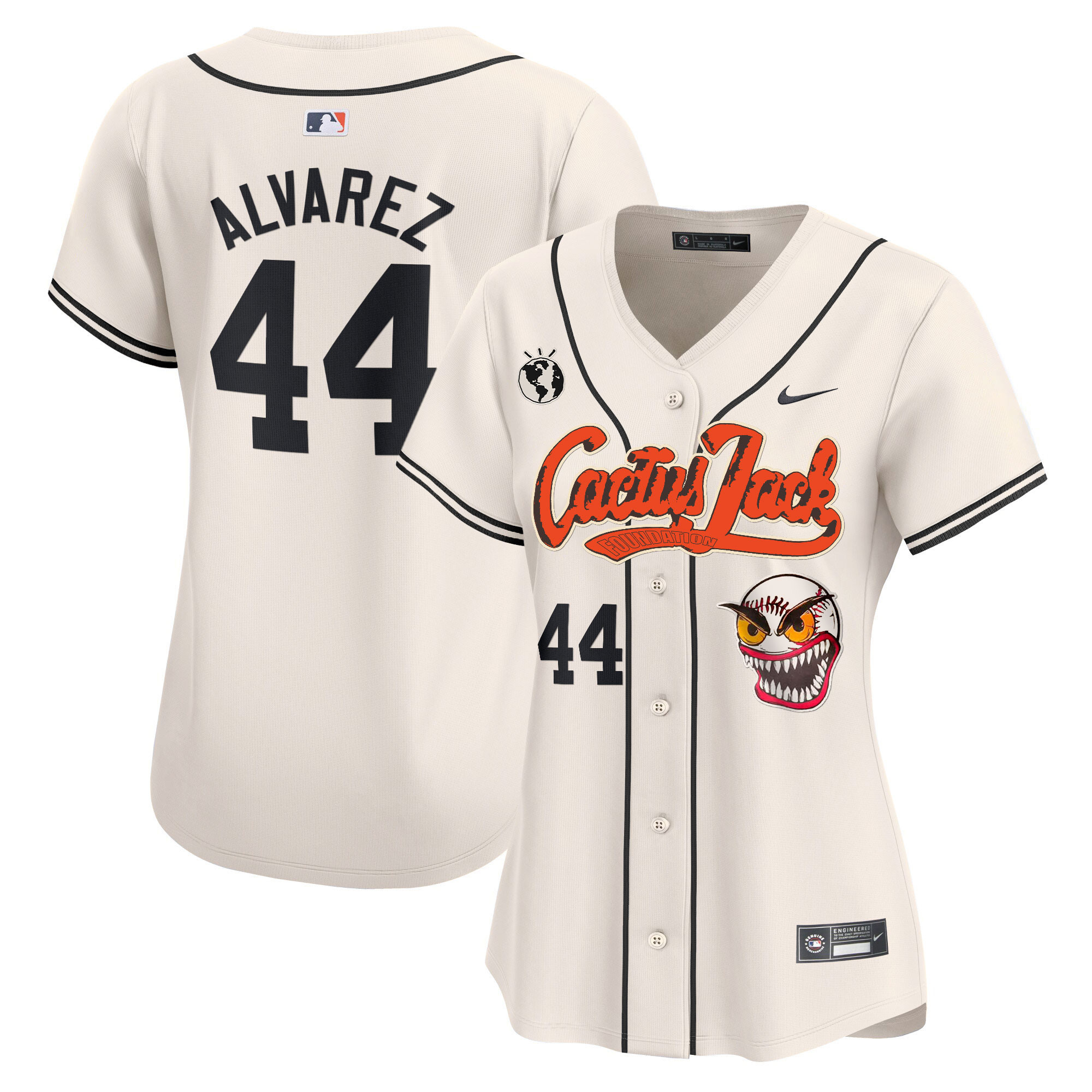 Yordan Álvarez Women's Houston Astros Cactus Jack Vapor Premier Limited Cream Jersey - All Stitched